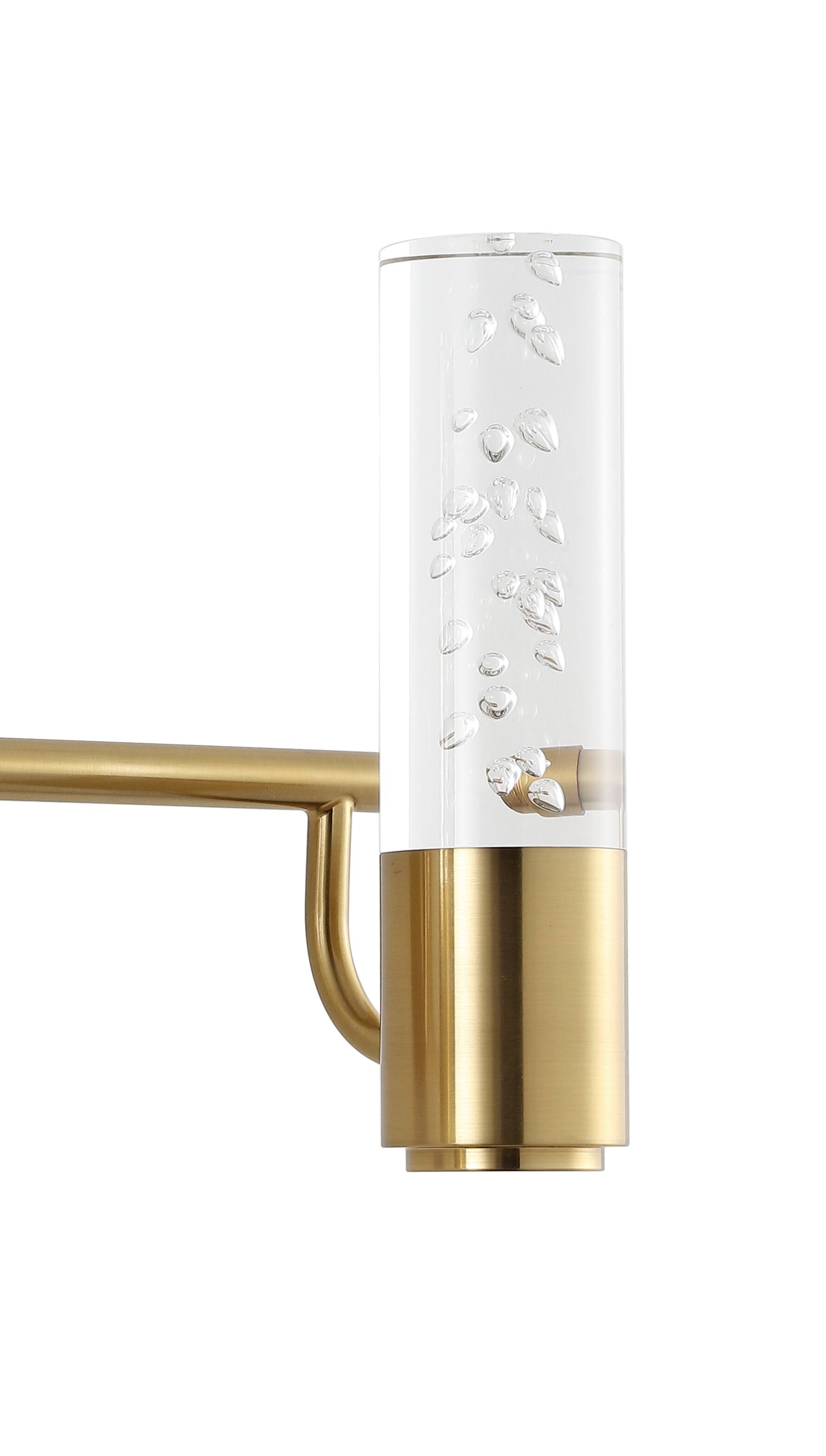 Alt View 4. Jonathan Y - Bolha 18" 3-Light Minimalist Modern Bubble Acrylic/Iron Integrated LED Vanity Light, Brass Gold - Brass Gold.