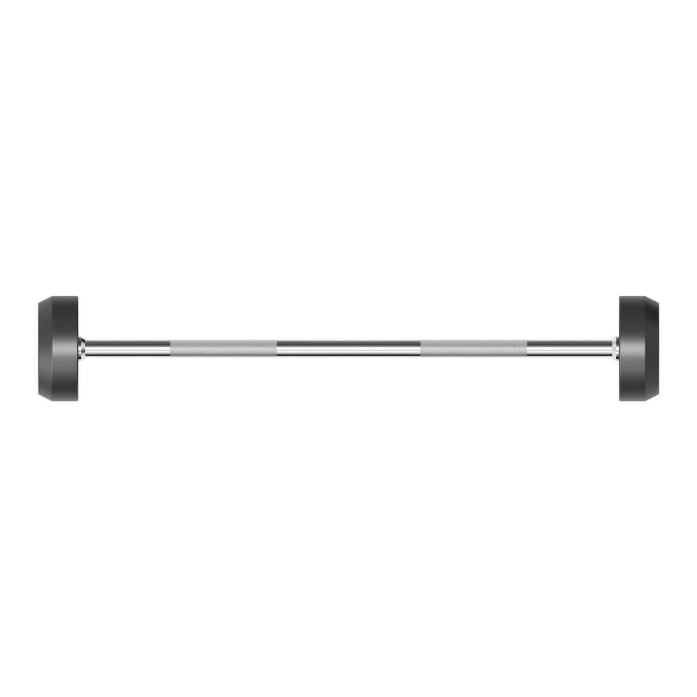 Alt View 1. Power Systems - Pro Style Rubber Fixed Straight Barbell - 80lbs Weighted Workout Bar w/Ergonomic Handle - Black/Gray.