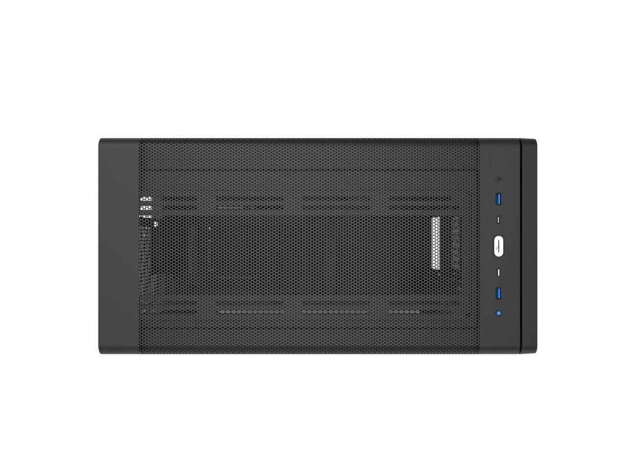 Alt View 4. Super Flower - Super Flower Zillion Direct ATX Mid Tower Case, Mesh Panel, GPU Airflow, USB 3.0 & Type-C, Black Steel - Black.
