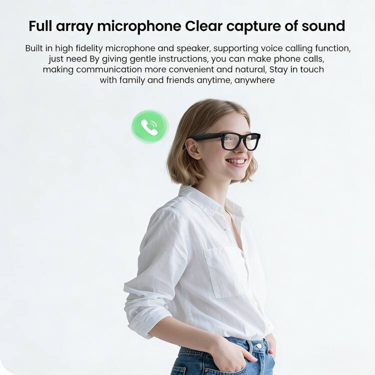 Full array microphone  
Clear capture of sound

Built-in high fidelity microphone and speaker, supporting voice calling function. Just need to give gentle instructions, you can make phone calls, making communication more convenient and natural. Stay in touch with family and friends anytime, anywhere.