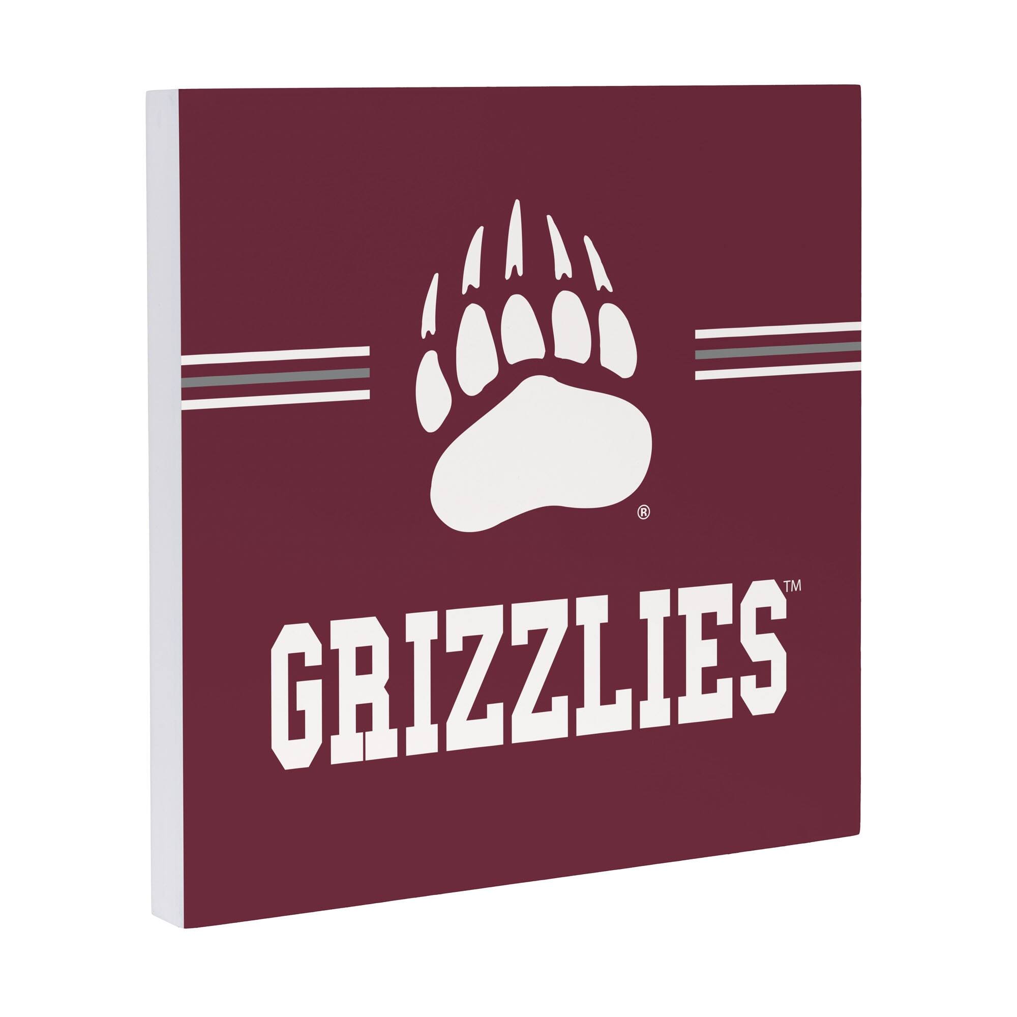 Alt View 1. Evergreen Enterprises - Montana Grizzlies 12" x 12" Wood Wall Sign - Multicolor.