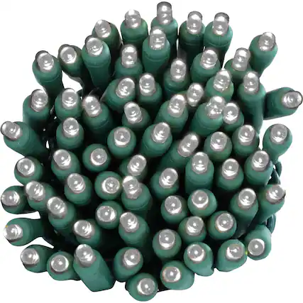 Front. Sunnydaze - 22 ft 70 Ct Wide Angle Outdoor Holiday LED String Lights - White.