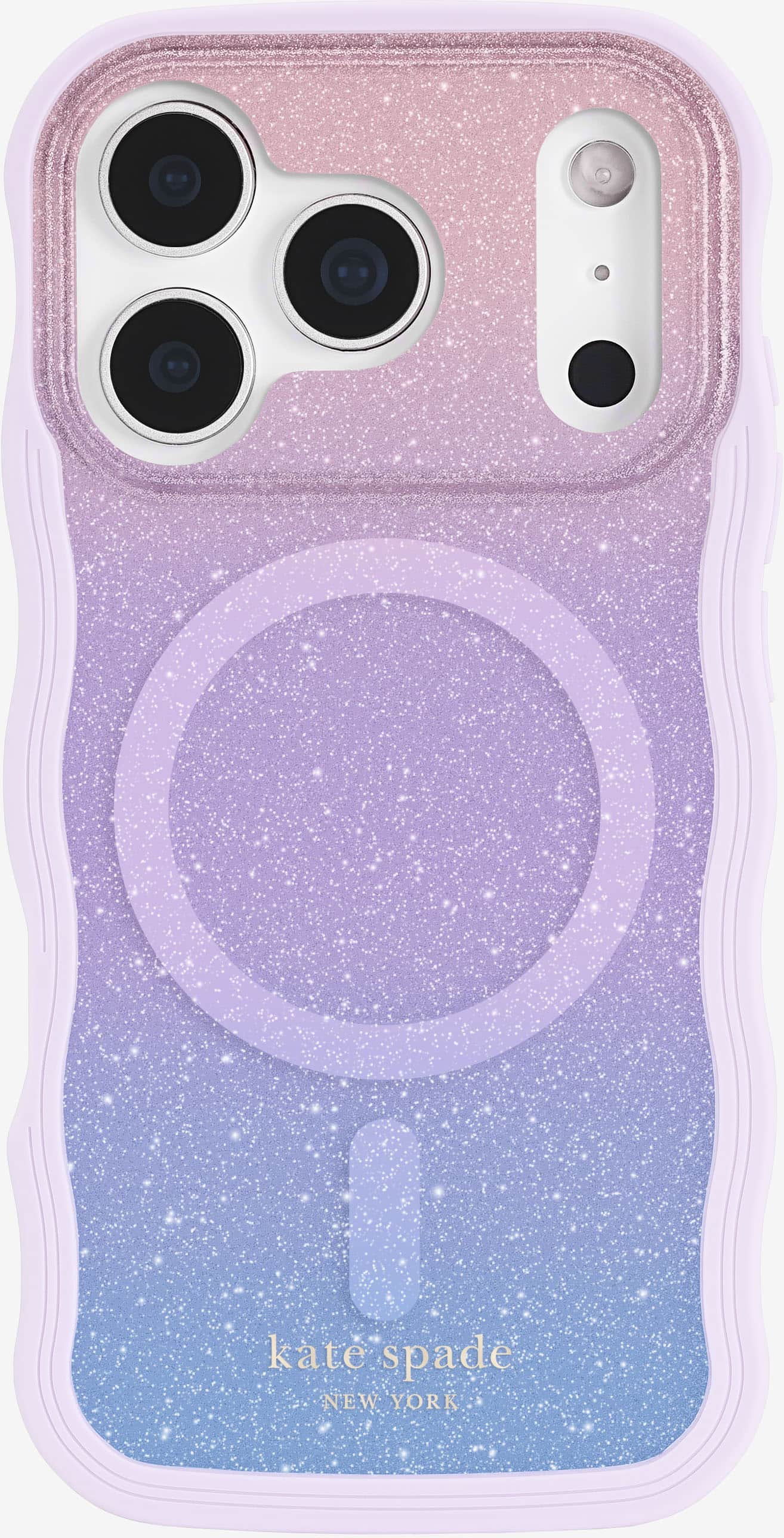 kate spade new york - Wavy Case with MagSafe for Apple iPhone 17 Pro - Opal Glitter - Front_Zoom
