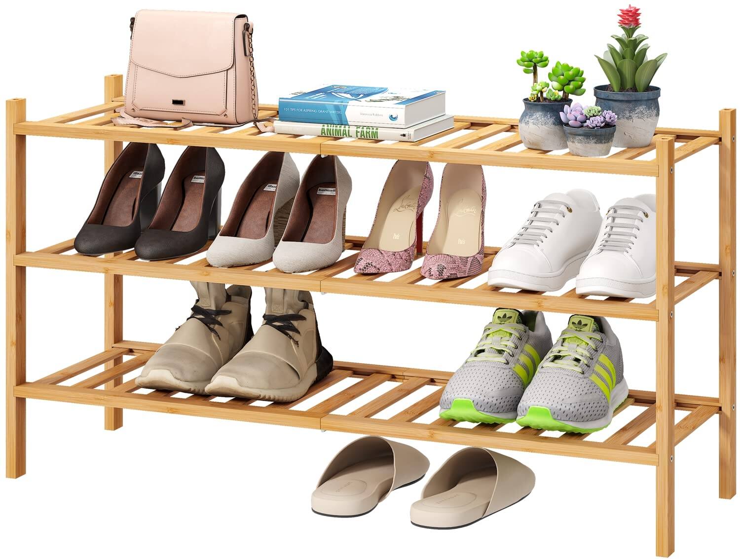 Natural Bamboo 3-Tier Long