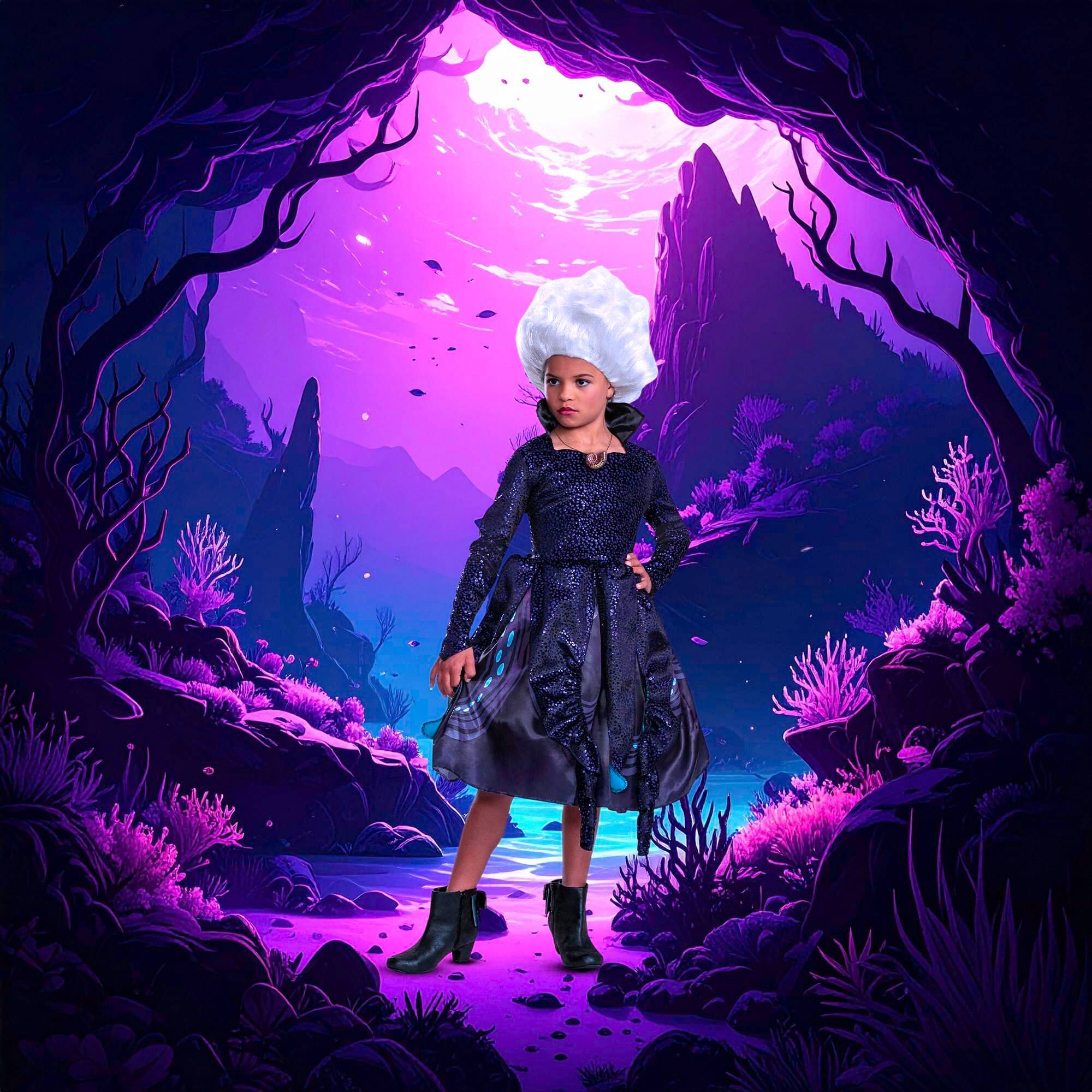 Alt View 3. Disguise - Disney The Little Mermaid Ursula Deluxe Child Costume | S (4-6x) - Purple.