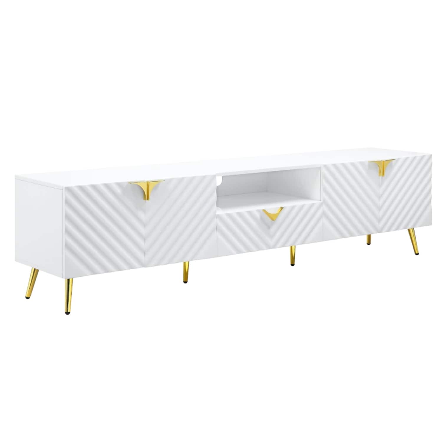 Manhattan Lane - Tyra 79 Inch Modern TV Media Entertainment Center, 2 Doors - White
