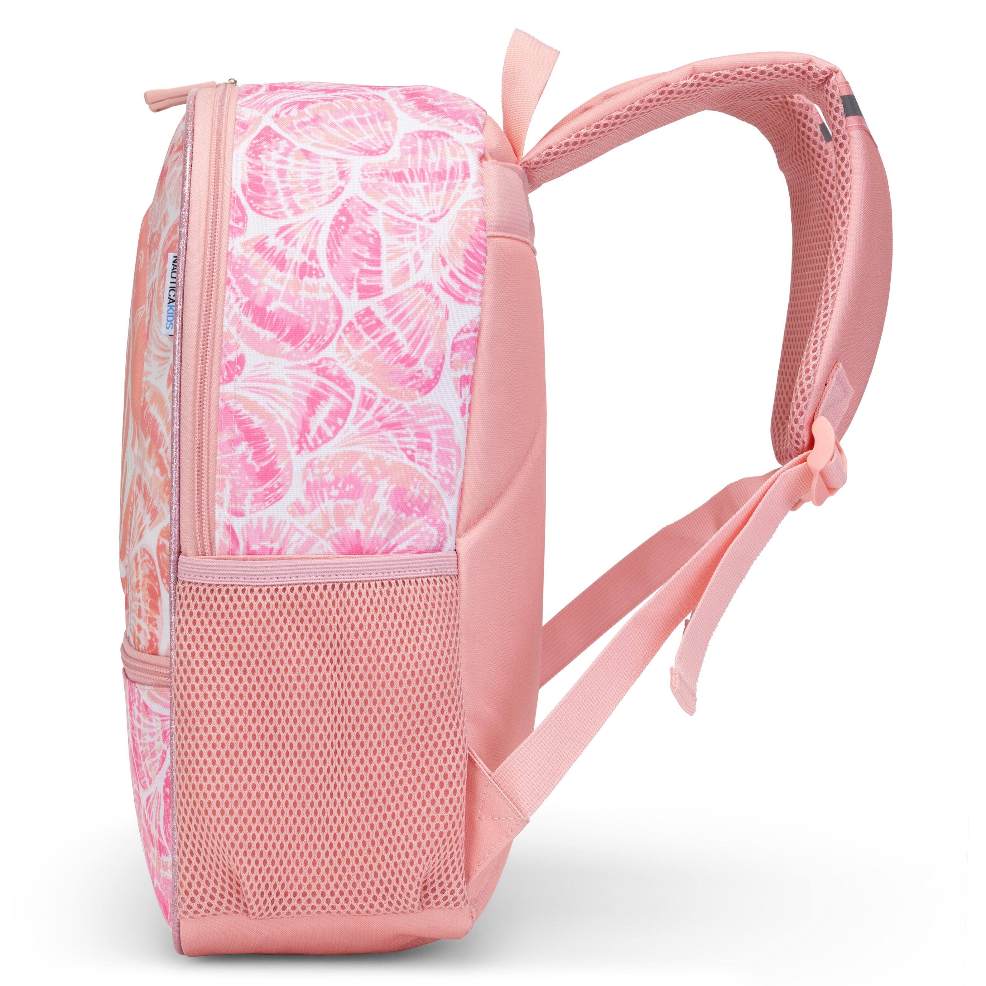 Alt View 1. Nautica - Nautica 16" Back to Basics Kids Backpack with Cushioned Back and Shoulder Straps | Pink Shell - Pink Shell.