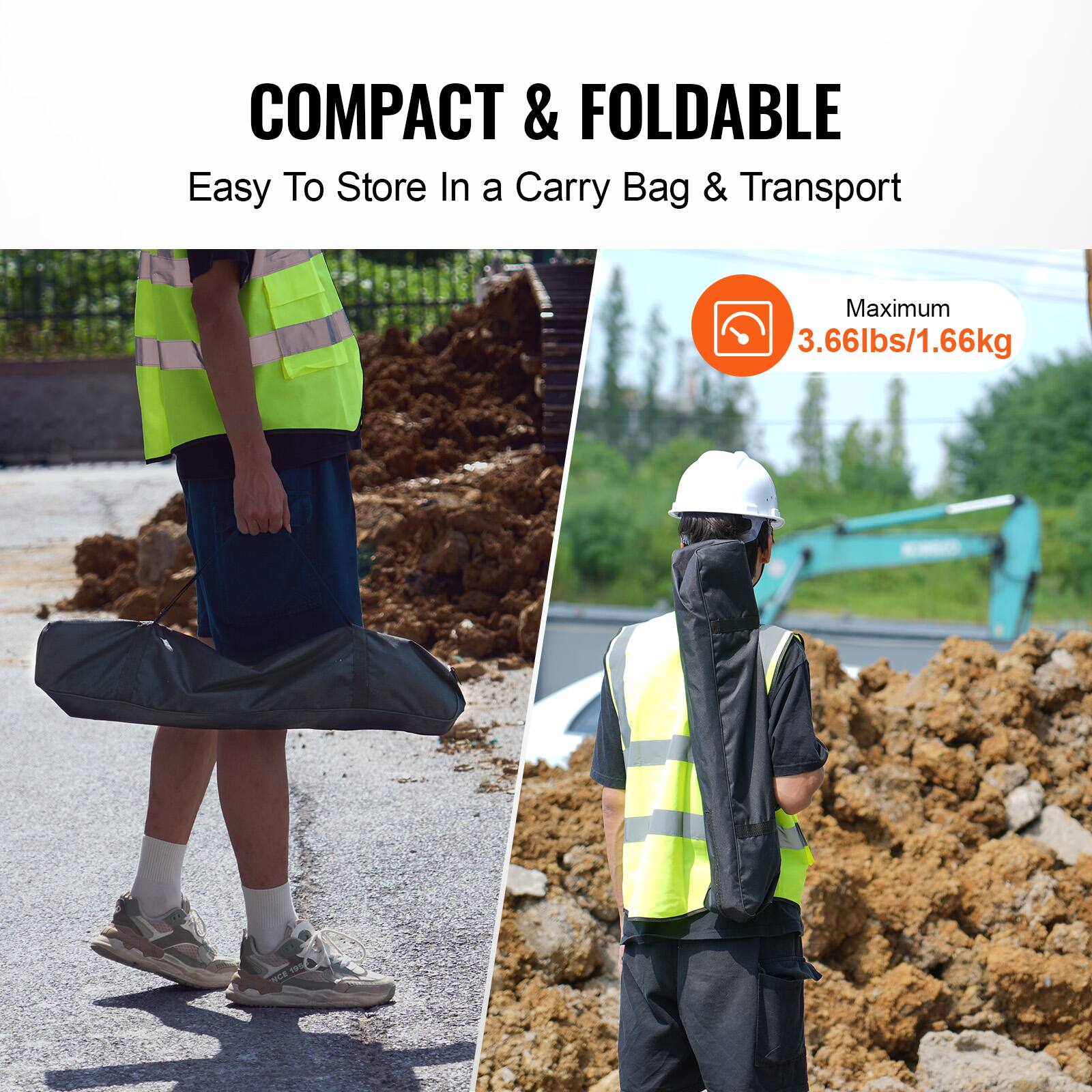 COMPACT & FOLDABLE  
Easy To Store In a Carry Bag & Transport  
Maximum 3.66lbs/1.66kg