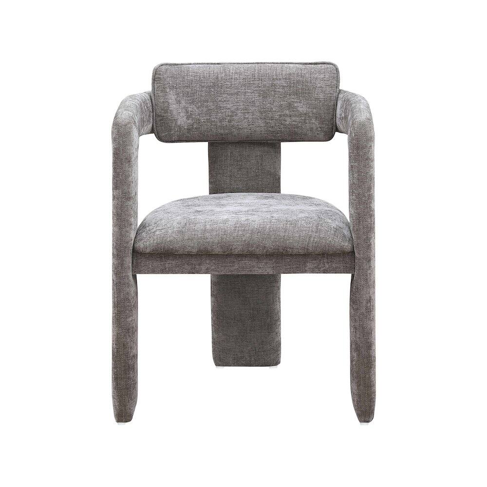 Alt View 2. Meridian Furniture - Brenda Grey Chenille Fabric Dining Chair, Set of 2 - Grey.