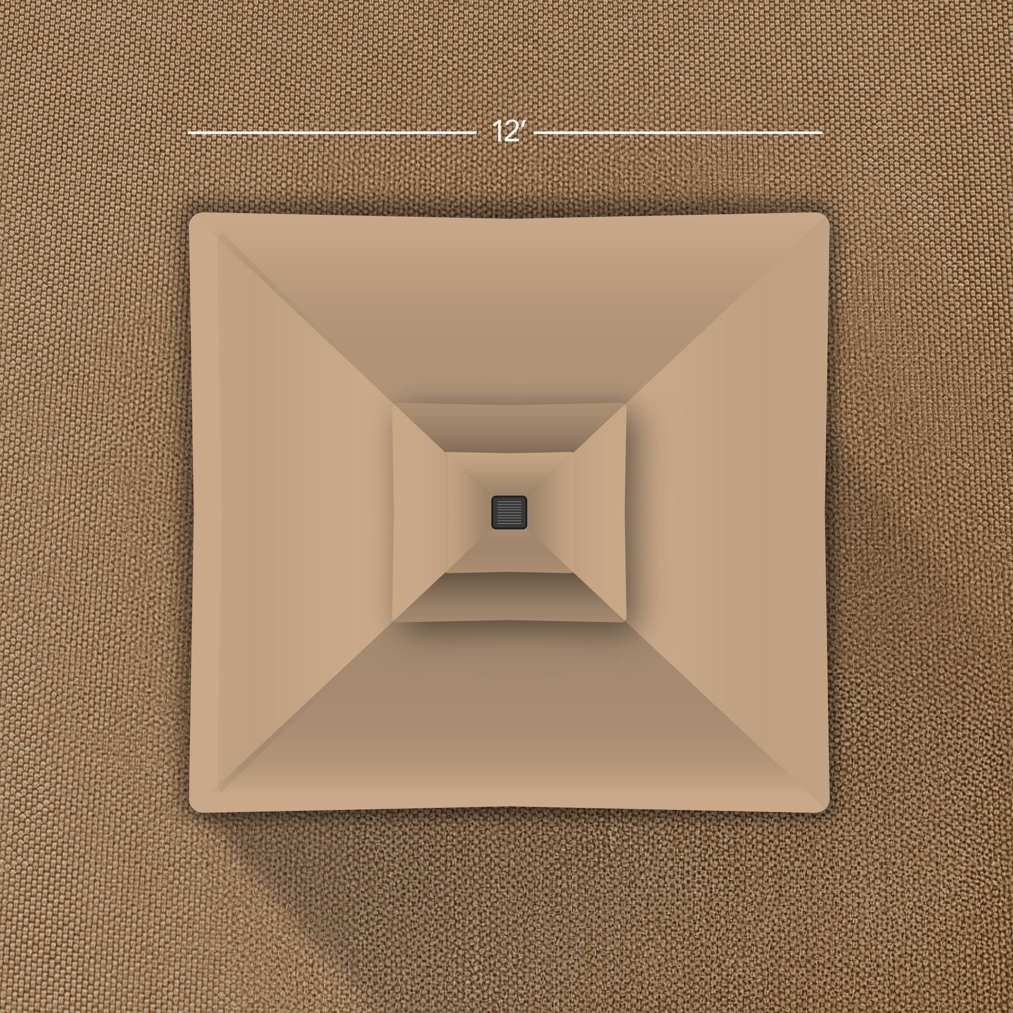 Alt View 7. Best Choice Products - Best Choice Products 12x12ft 2-Tier Square Outdoor Solar LED Cantilever Umbrella w/ 360-Rotating Base   Tan - Tan.