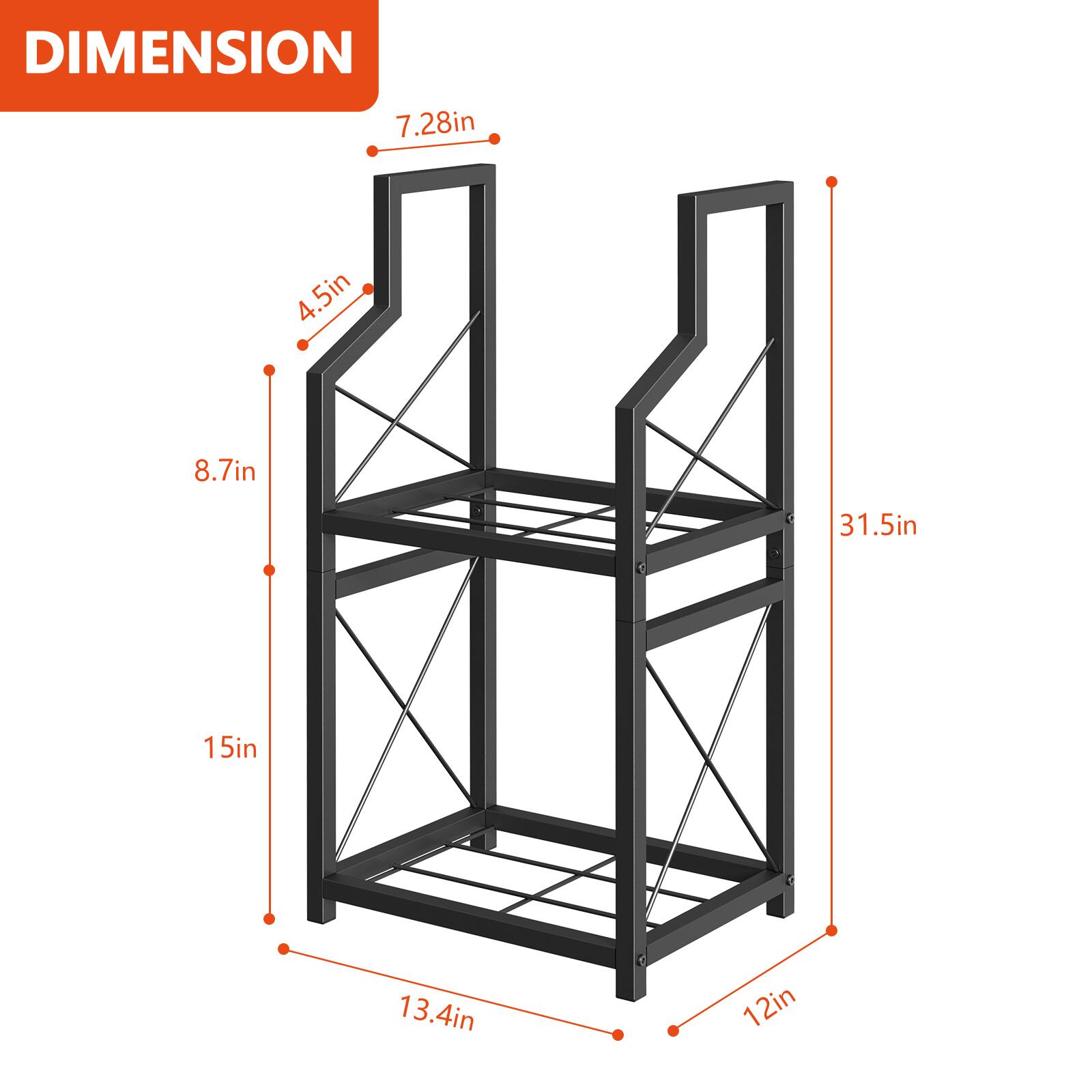DIMENSION  
7.28in  
4.5in  
8.7in  
31.5in  
15in  
13.4in  
12in