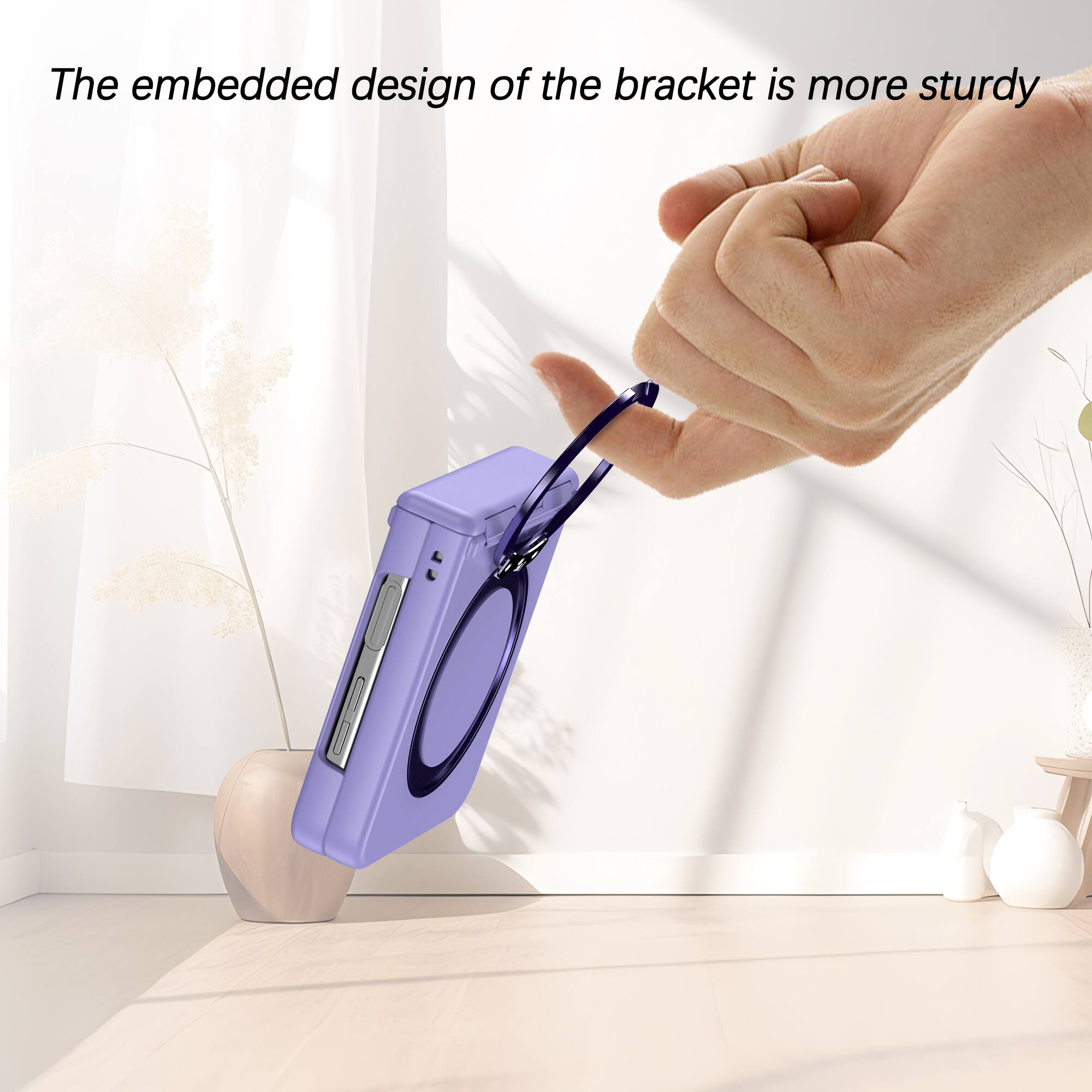 The embedded design of the bracket is more sturdy.