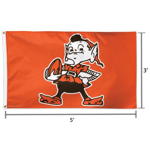 Alt View 1. WinCraft - Cleveland Browns One-Sided 3' x 5' Retro Logo Deluxe Flag - Multicolor.
