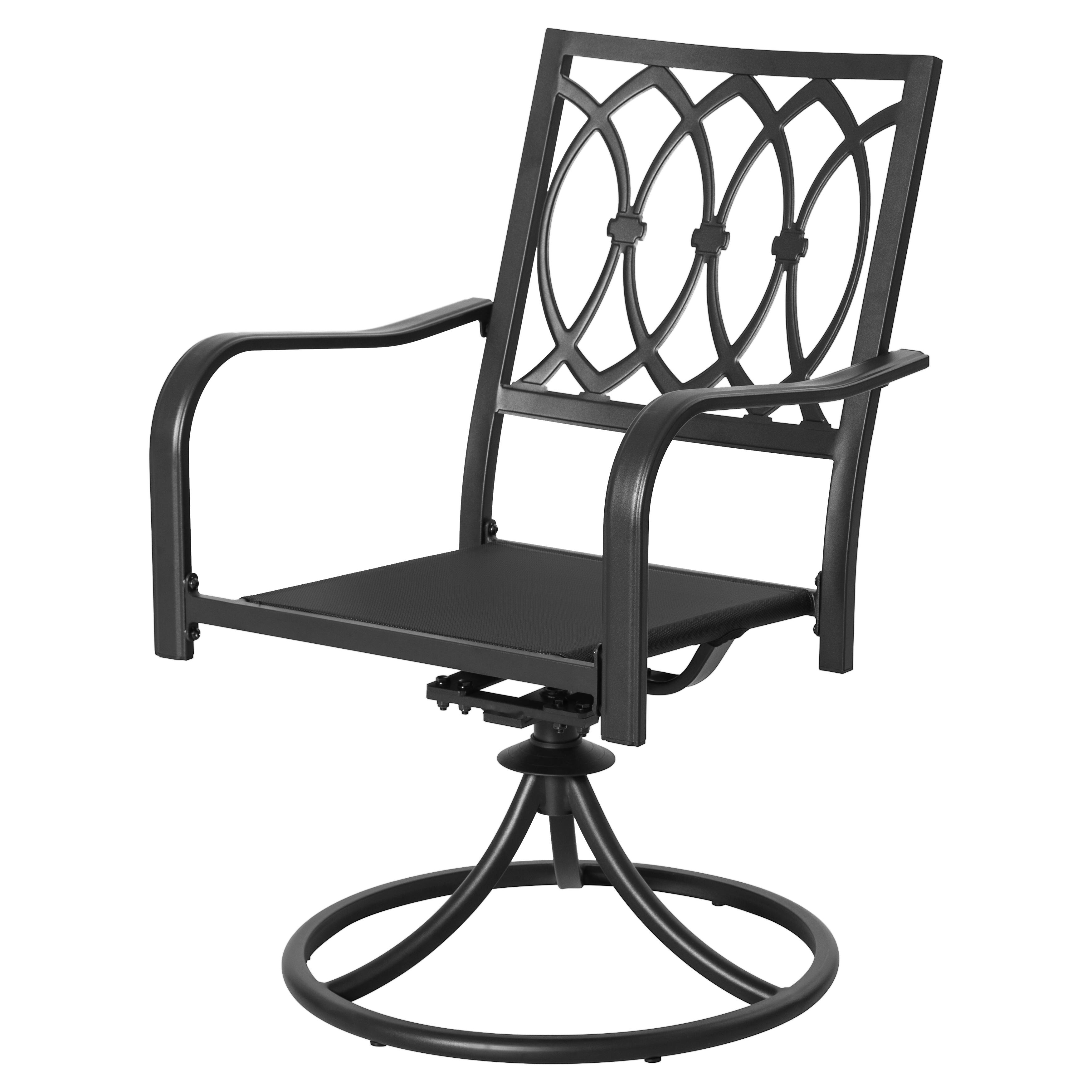 Alt View 8. Nuu Garden - Outdoor 2-Piece Swivel Dining Chairs with Cushions - Black and Red.