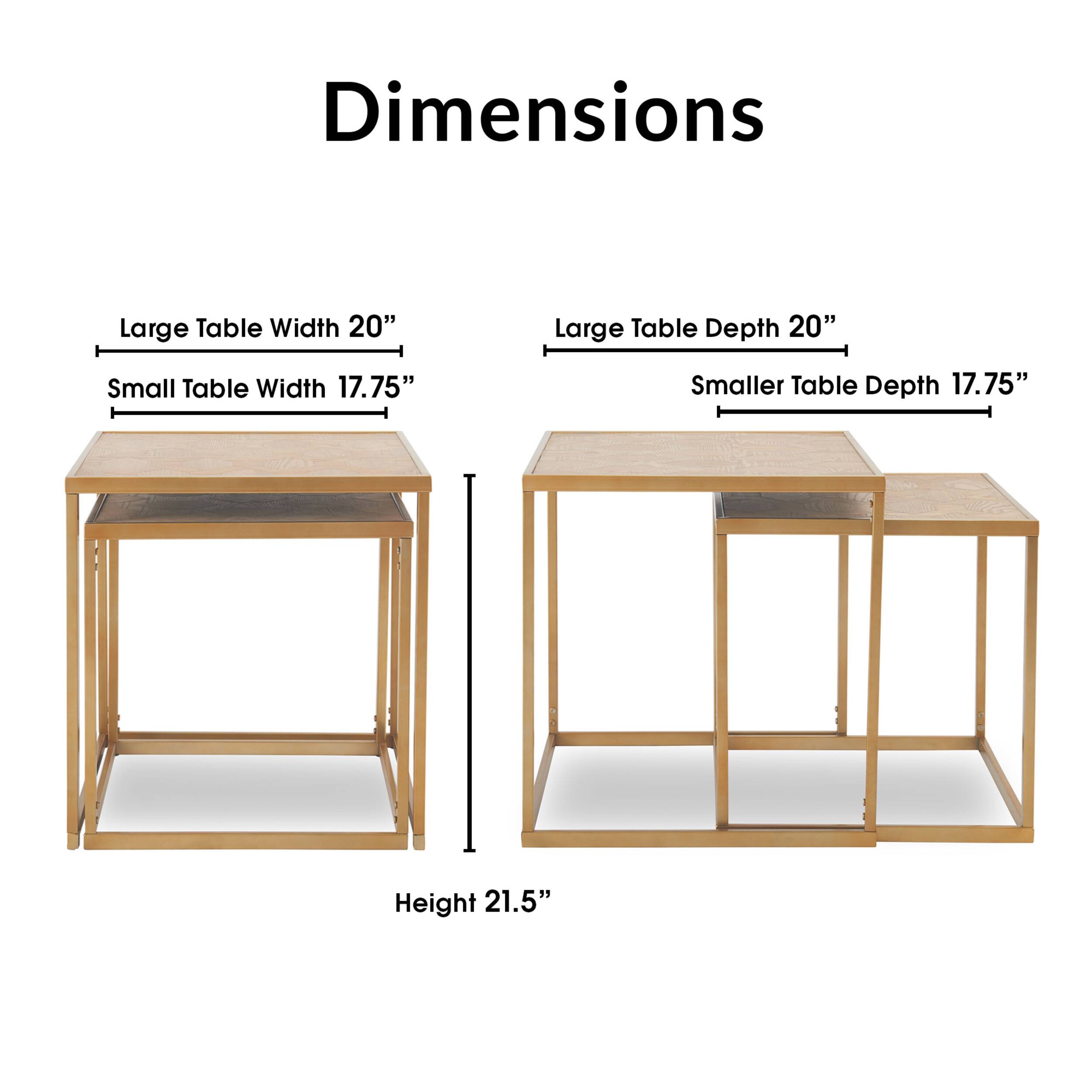 Left. Finch - Friedman Nesting Accent Tables Set of 2 - Gold.