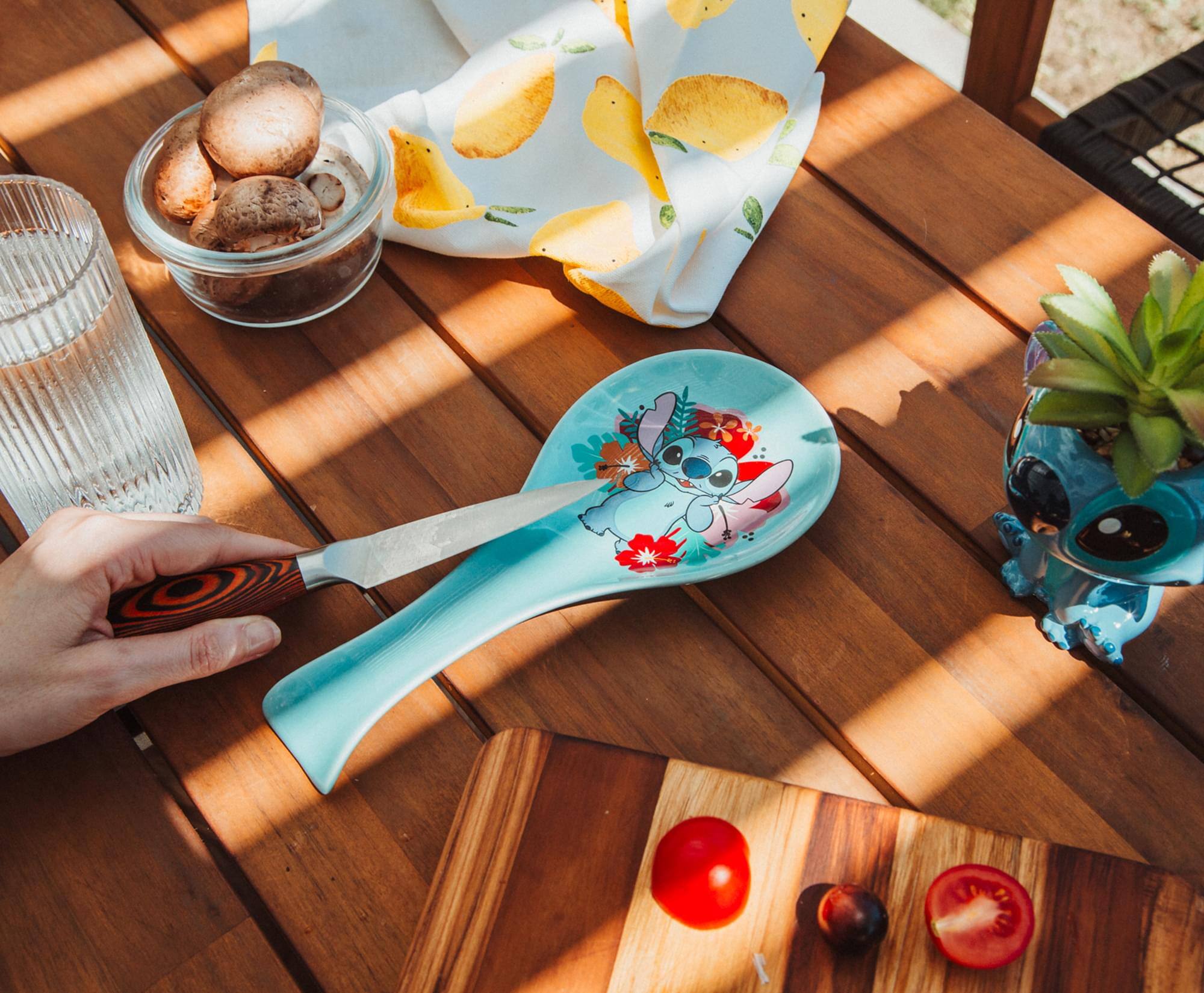 Alt View 5. Silver Buffalo - Disney Lilo & Stitch Hibiscus Flowers Ceramic Spoon Rest Holder - Blue.