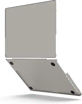 Front. Bad Ghost Company - GhostShell™ Frost Hard Shell Protective Case for MacBook Air 13" M2-M5 - Matte Gray.