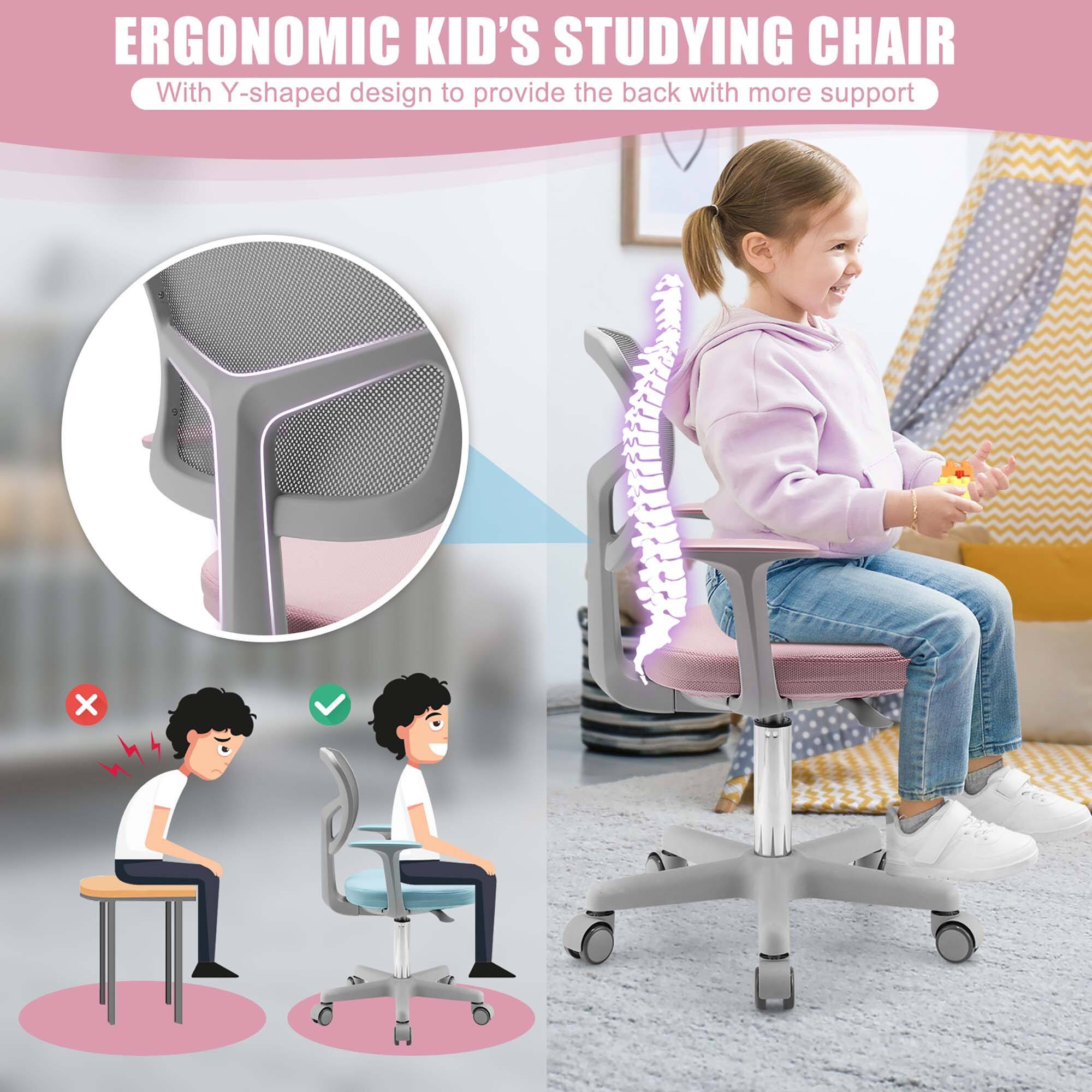 ERGONOMIC KID'S STUDYING CHAIR
With Y-shaped design to provide the back with more support