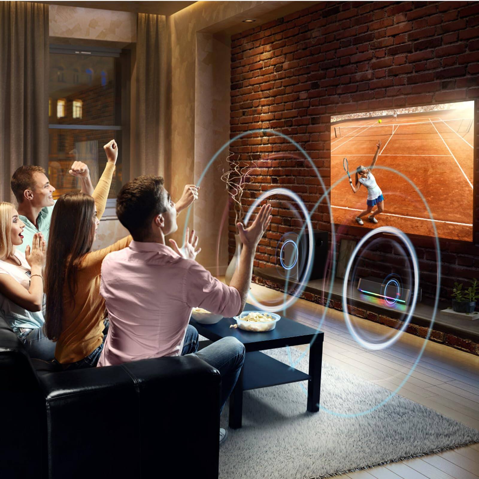 Alt View 3. Cedar Assembly - Tv Speakers Home Theater Wireless Audio Sound Bar Bass Subwoofer Enabled optical aux coaxial Inputs remot... - Default.