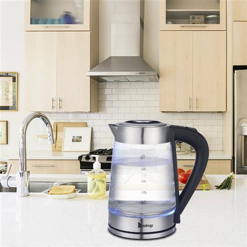 Alt View 3. Winado - Boiler Kettles 1100W 2.5L Electric Glass Hot Water Kettle Tea Pot Coffee - Sliver.