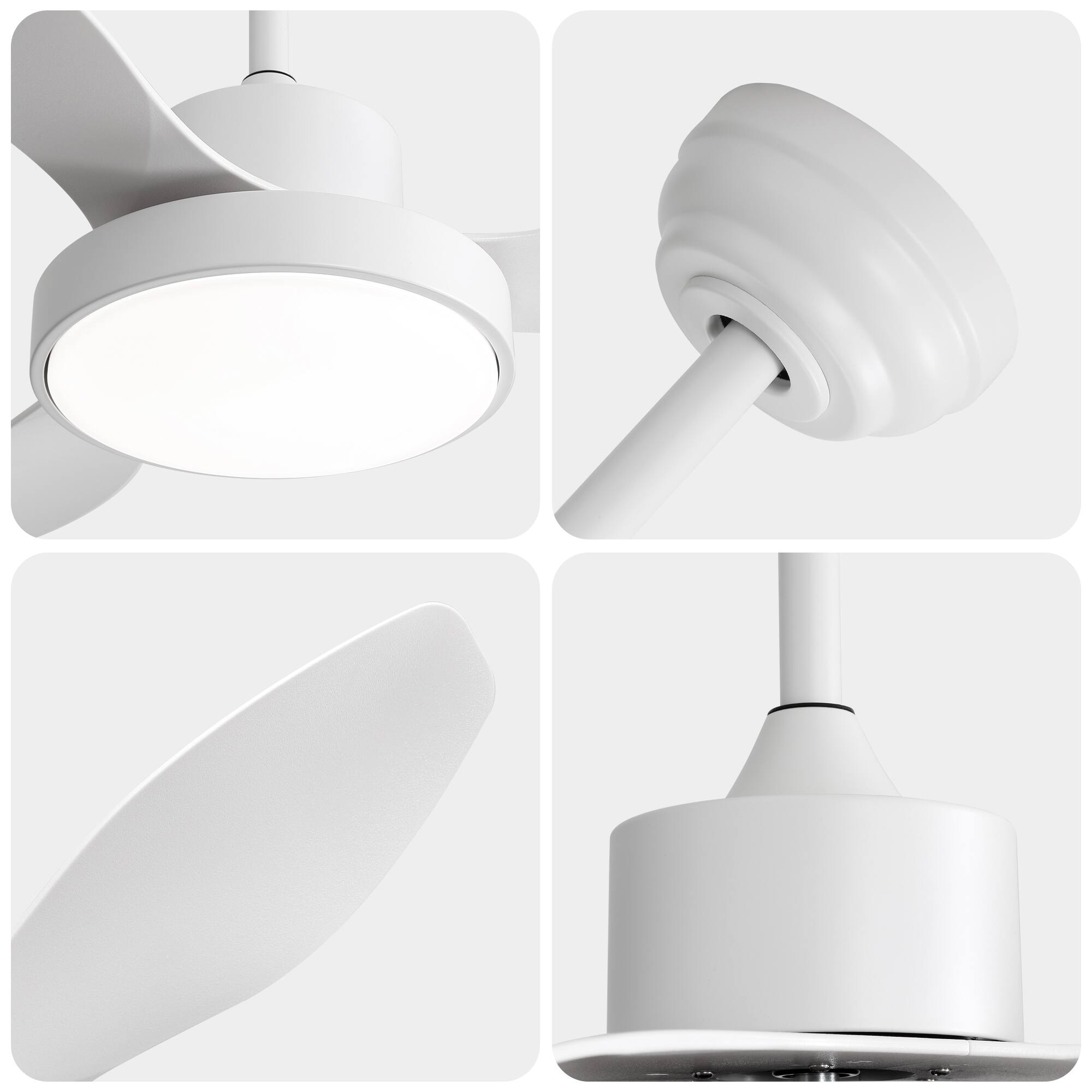 Left. APRILSOUL - 47-in DC Ceiling Fan Remote LED Dimmable 3 Color Quiet Energy Efficient - White.