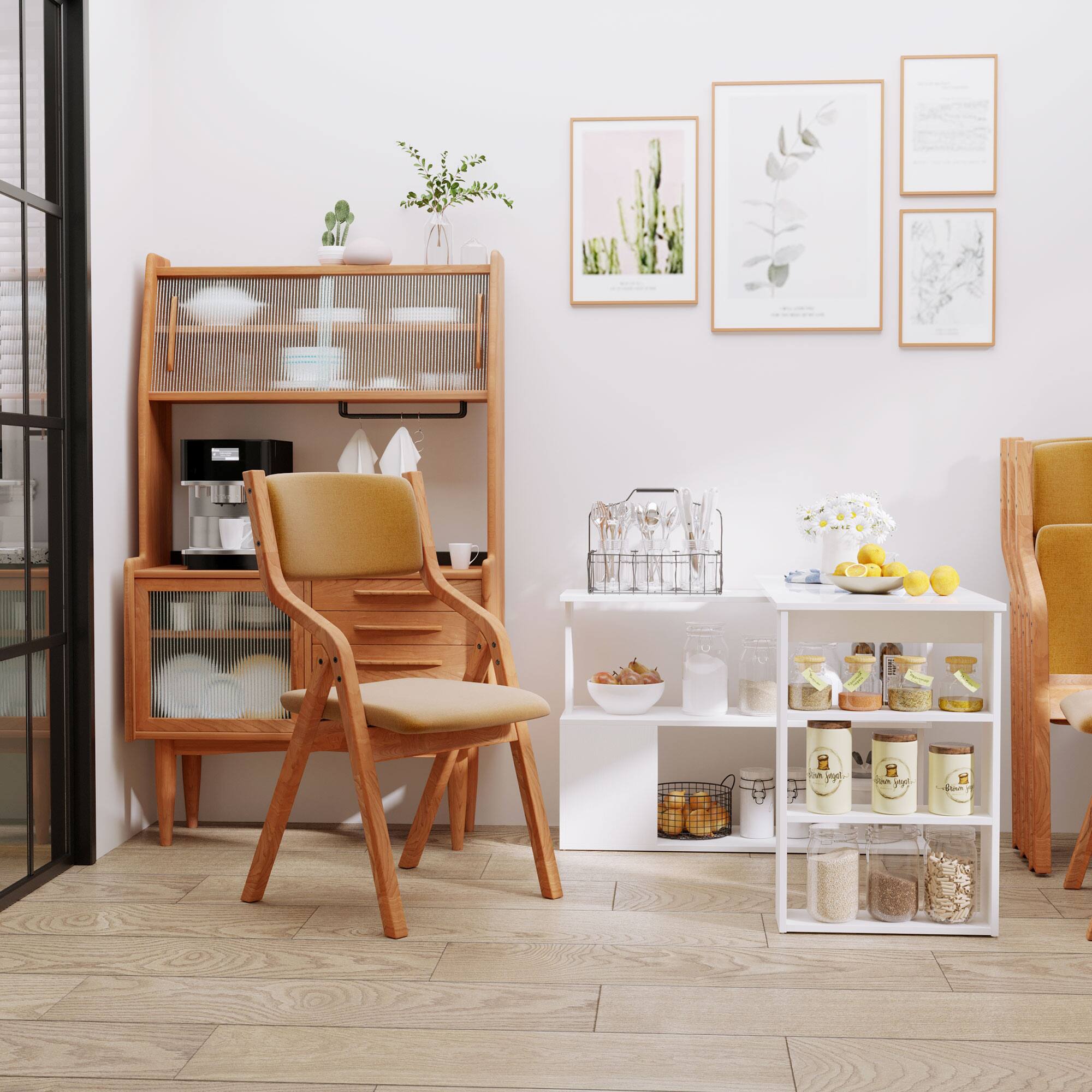 Alt View 8. Homcom - L Shaped Desk, Corner Computer Desk, 360 Degree Rotating Home Office Desk with Storage Shelves - White.