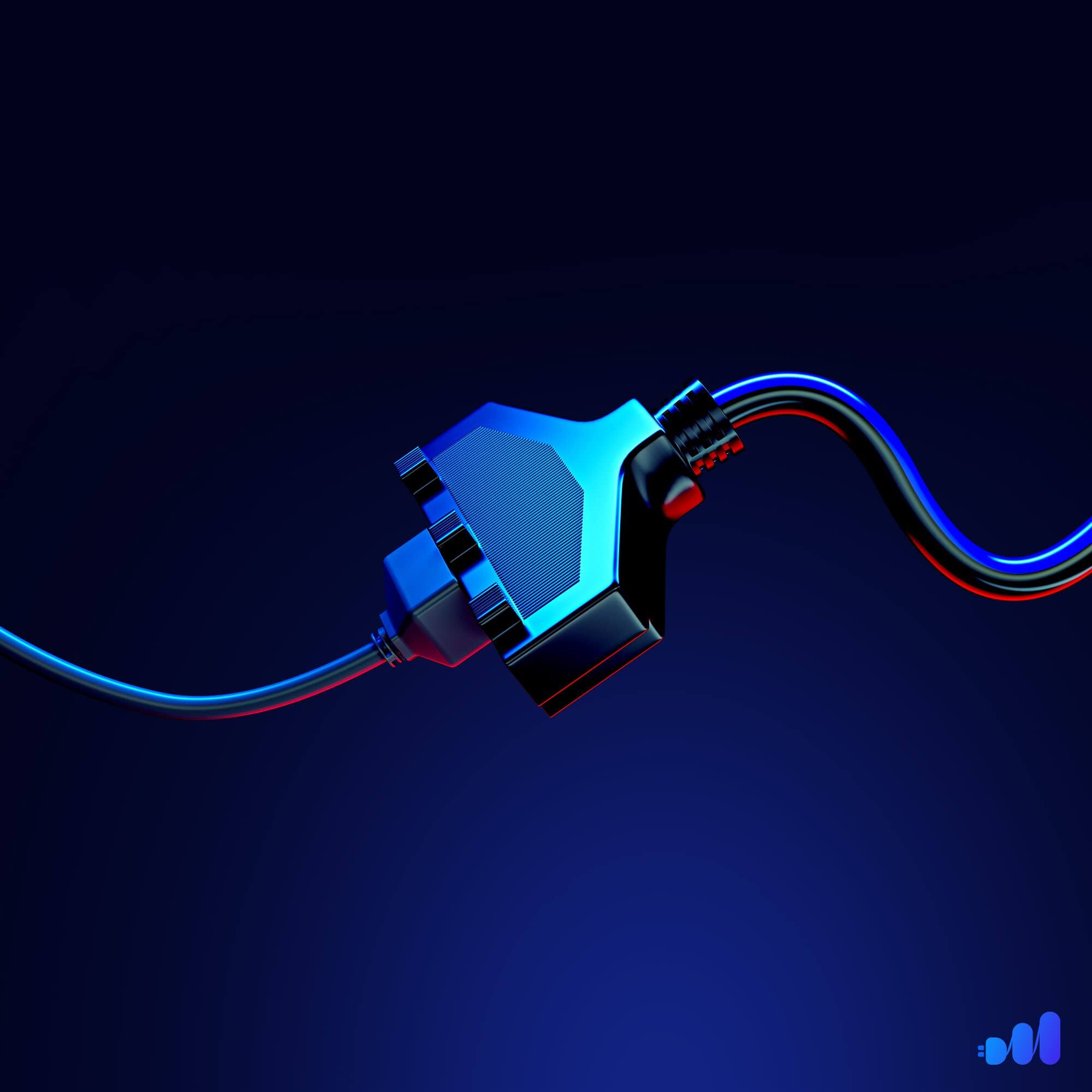 Alt View 7. Maximm - Extension Cord 30 ft, SJTW Extension Cord with Multiple Outlets, 16 Gauge ETL Listed - Black and Blue.