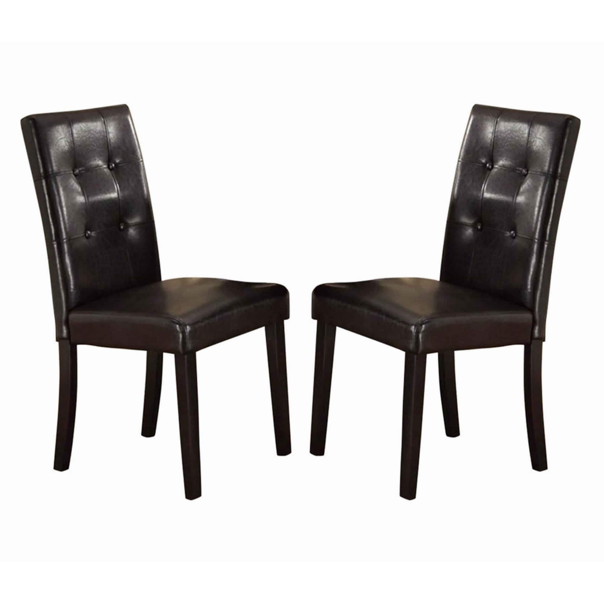 Manhattan Lane - Faux Leather Dining Side Chair In Pine, Set Of 2 - Dark Brown
