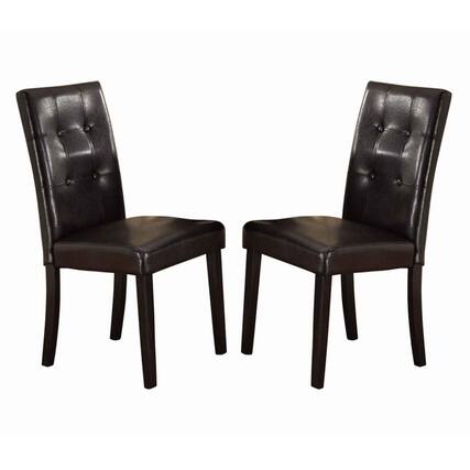 Front. Manhattan Lane - Faux Leather Dining Side Chair In Pine, Set Of 2, Dark Brown - Dark Brown.