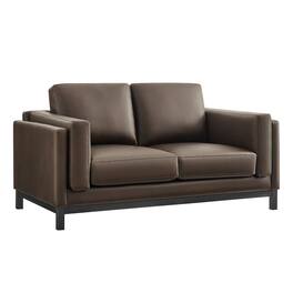 Roscoe 63 inch Vegan Leather Loveseat by Modway - Espresso