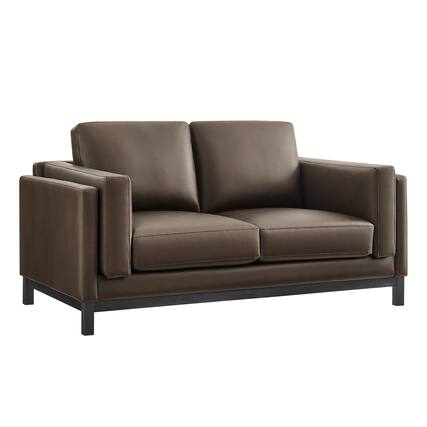 Front. Modway - Roscoe 63 inch Vegan Leather Loveseat by Modway - Espresso.