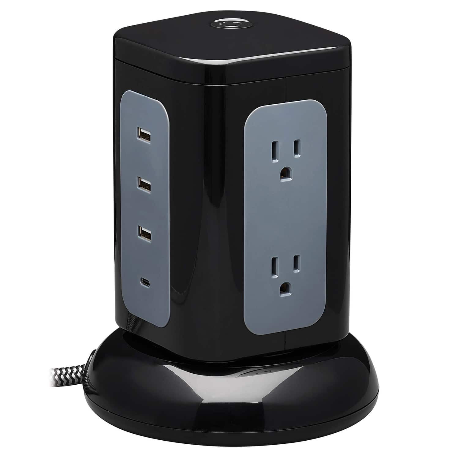 Tripp Lite - By Eaton Tlp606uctower Protect It! 1,800-joules Surge Protector Tower, 6 Outlets With 4 Usb Ports - Black