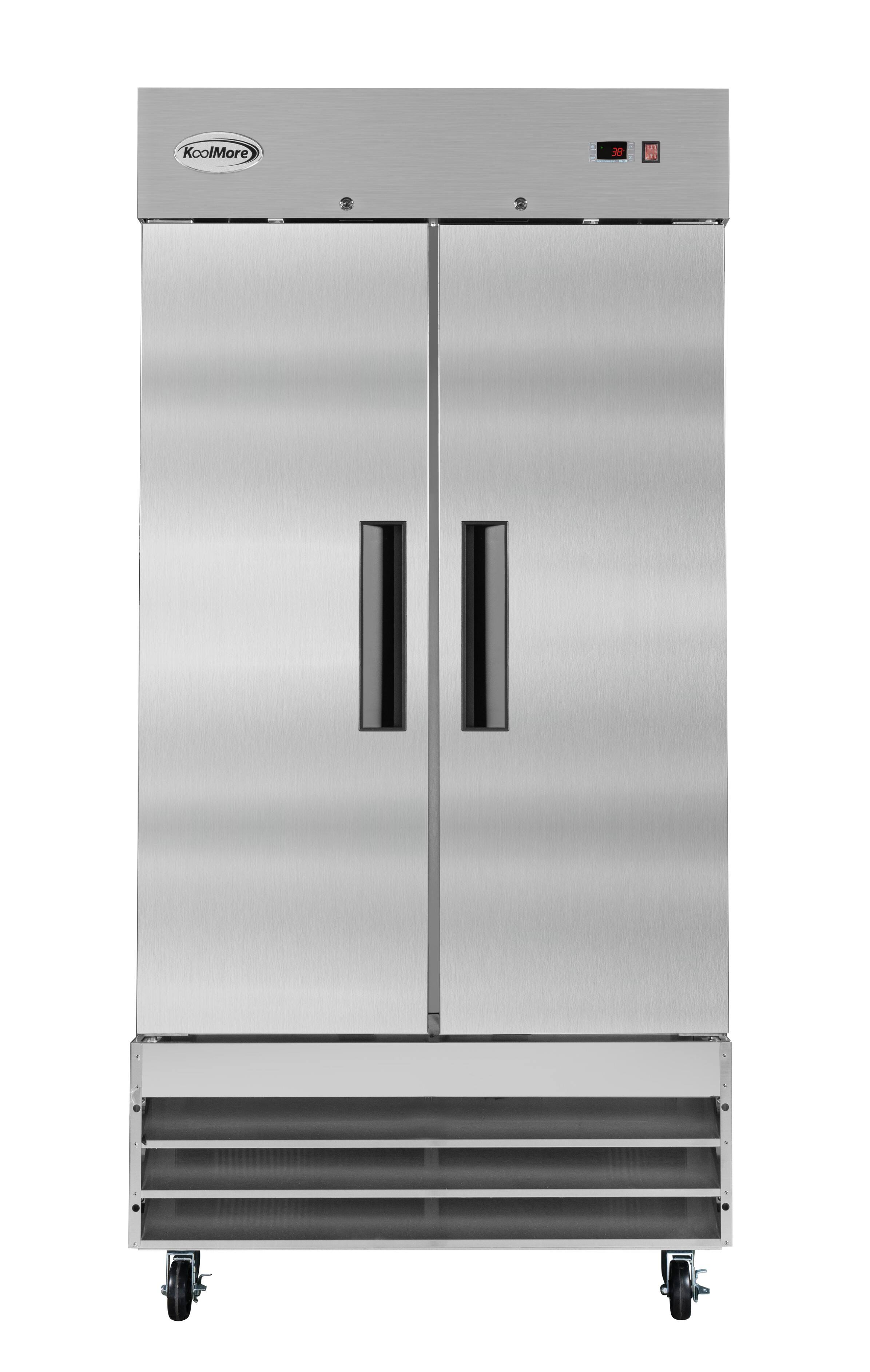Koolmore - 39 in. Commercial 2-Door Reach-In Freezer, 30 cu. ft. RIF-2D-SS35C - Stainless Steel
