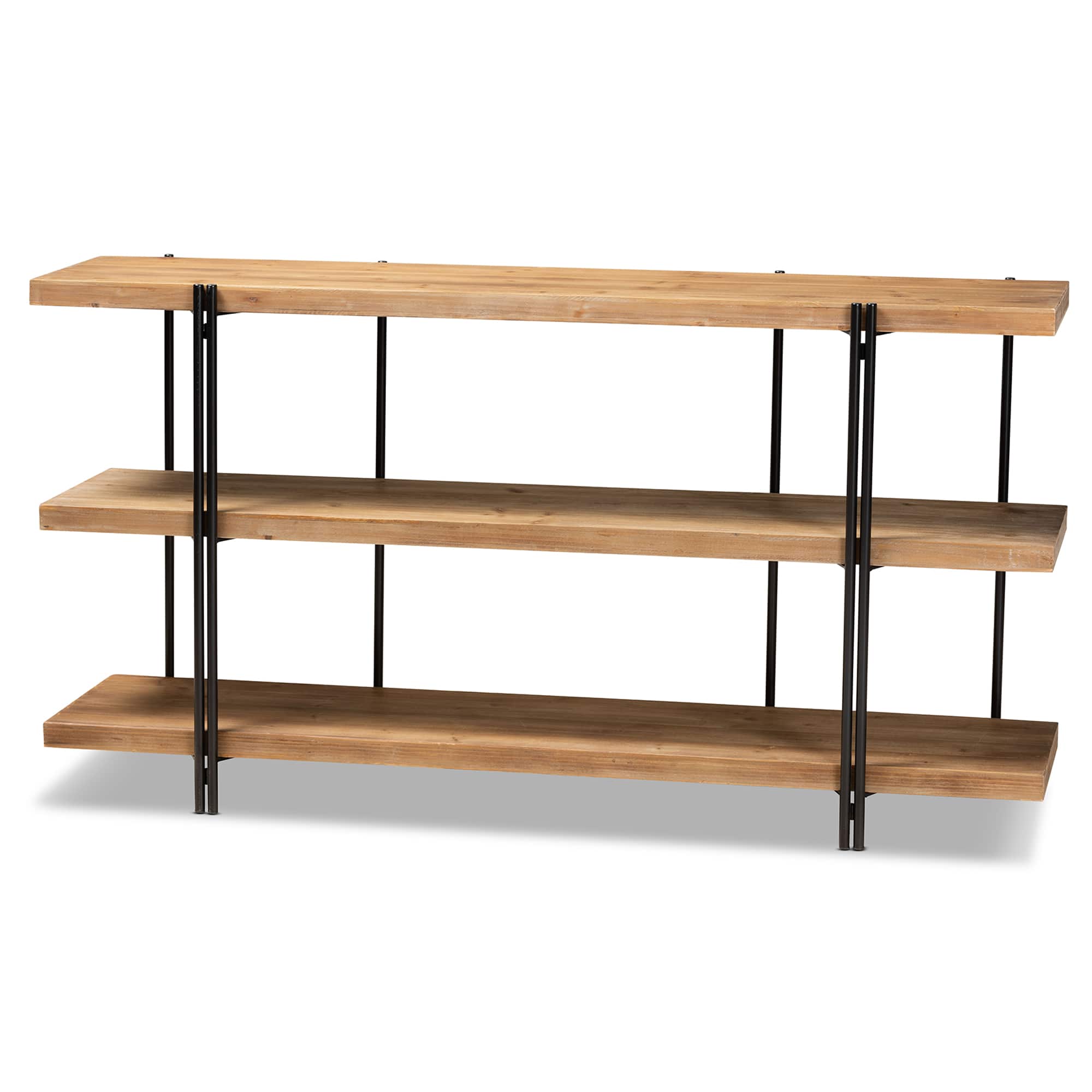 Baxton Studio - Tarah Modern Rustic and Industrial Finished Wood and Finished Metal Console Table - Natural Brown/Black