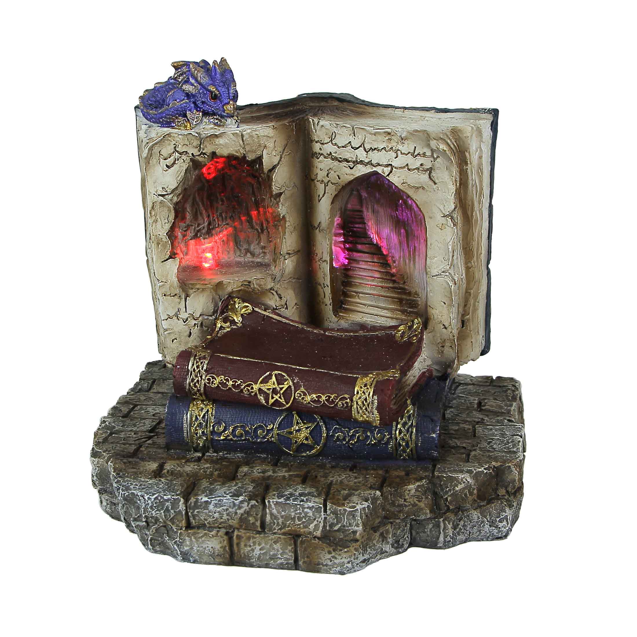 Front. Everspring Import Co. - Resin Magic Book LED Sculpture Decorative Accent Light Resting Dragon Figurine - Multicolored.