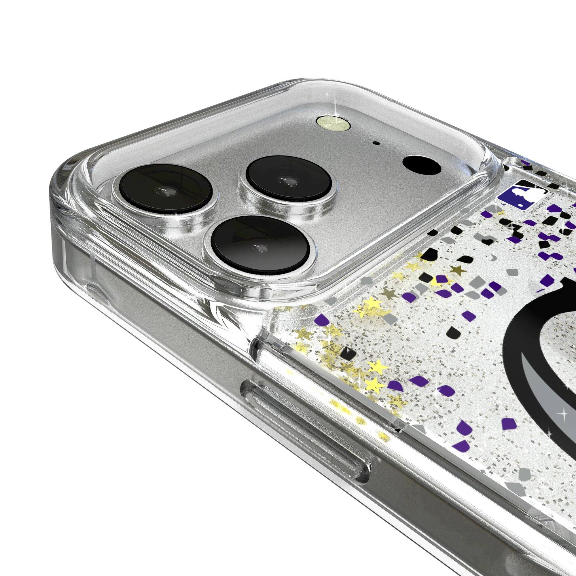 Alt View 2. Keyscaper - Colorado Rockies Glitter Confetti iPhone Case - 13 - Multicolor.