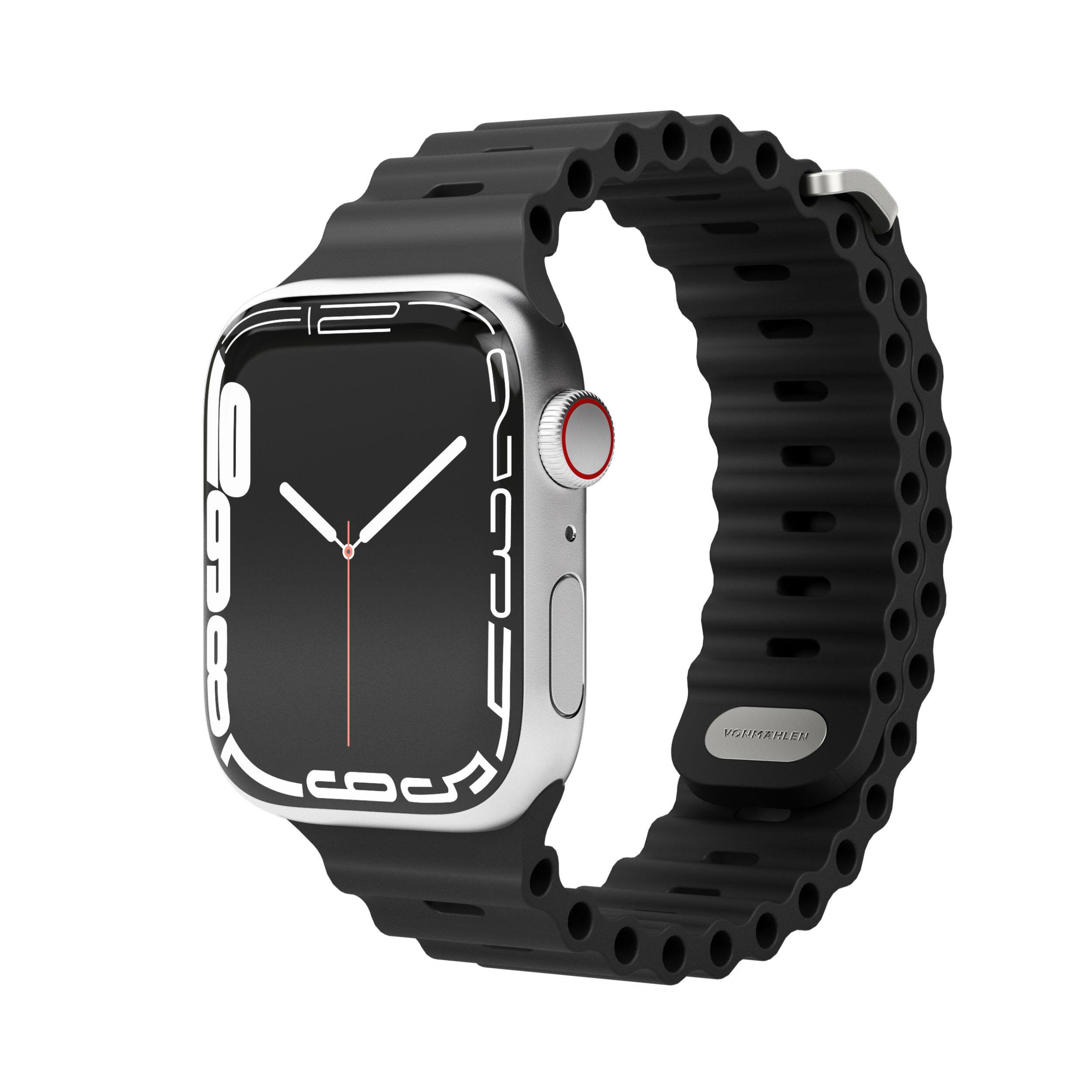 Front. Vonmahlen - Wave Band 2 silicone band for your Apple Watch - Black.