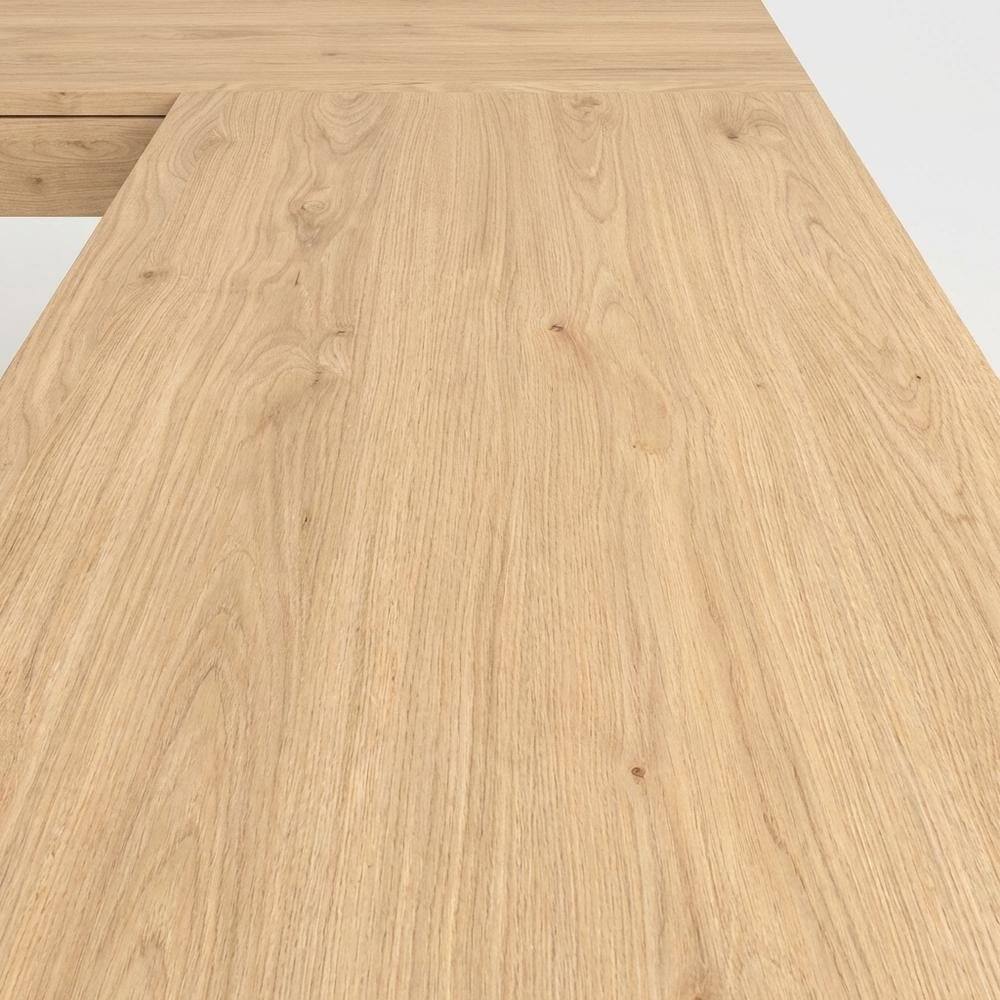 Alt View 1. FurniFact - Modern 2-Drawer Computer Desk for Home Office or Study Table - Brown.