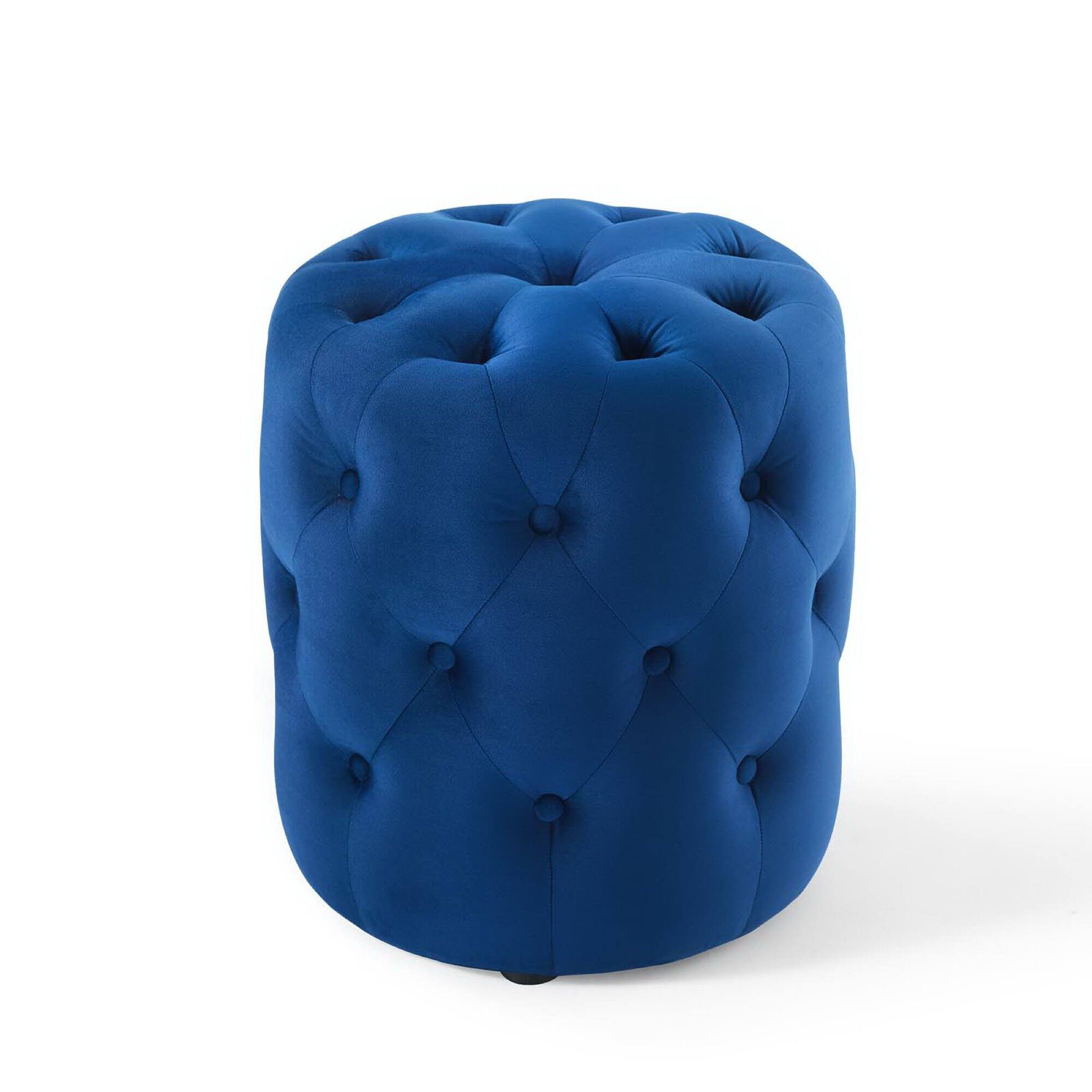 Back. Modway - Amour Tufted Button Round Performance Velvet Ottoman by Modway - EEI-3778-NAV.