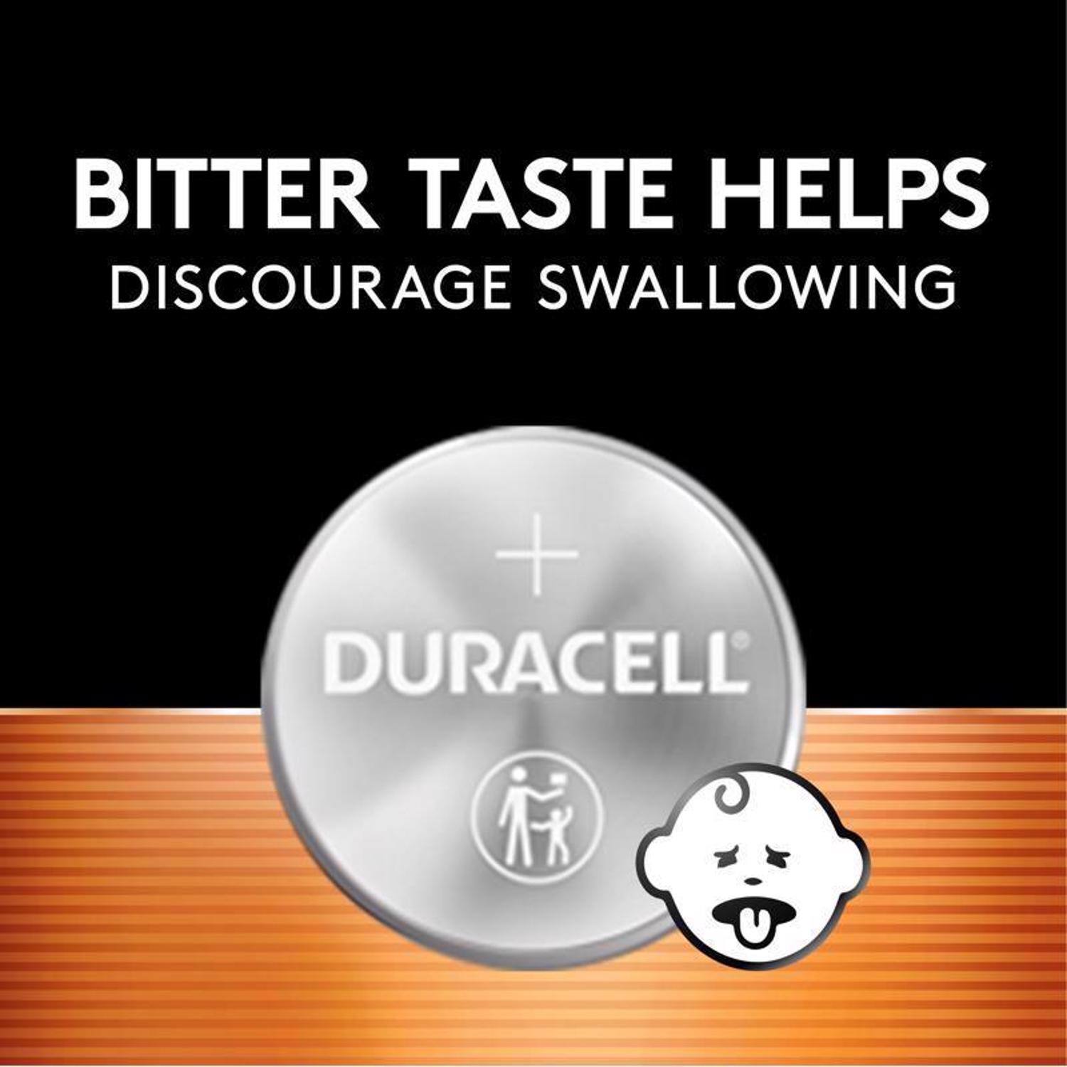 BITTER TASTE HELPS DISCOURAGE SWALLOWING

DURACELL
