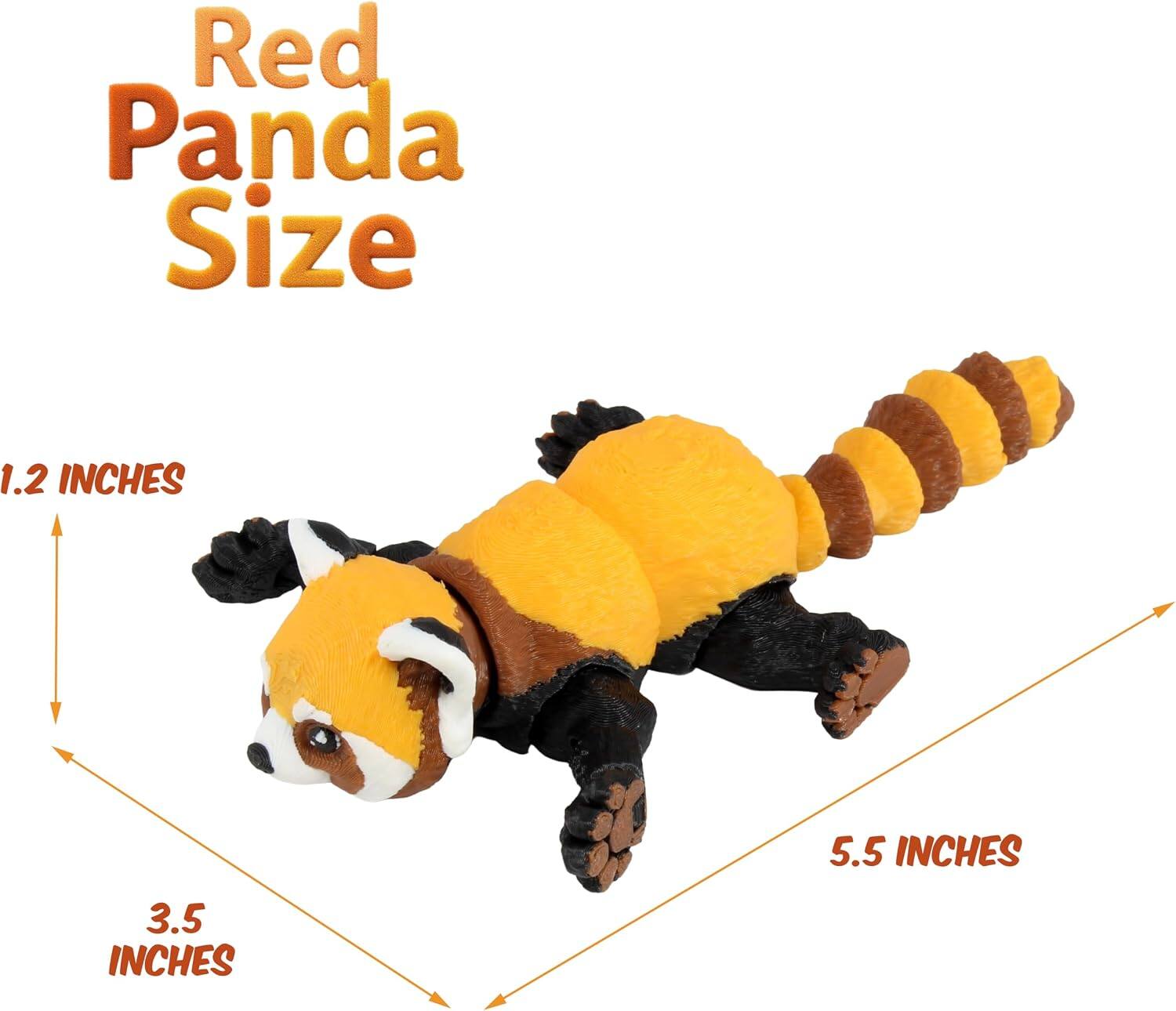 JuzToys 3D Printed Articulated Red Panda Figurine, Flexible Jointed ...