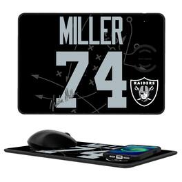 Keyscaper - Kolton Miller Las Vegas Raiders Wireless Charger and Mouse Pad - Black