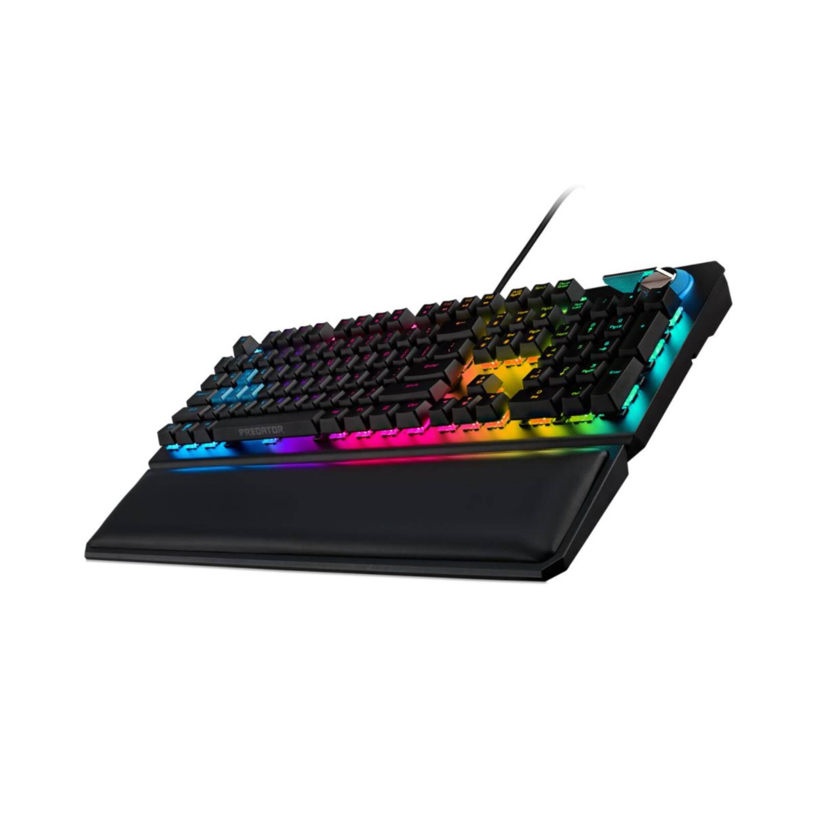 Left. Acer - Predator Aethon PKW120 Full-size Wired Opto-mechanical Gaming Keyboard with Customizable Backlighting - Black.