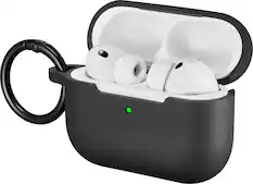Front. Best Buy essentials™ - Silicone Case for Apple AirPods Pro 3 - Black.