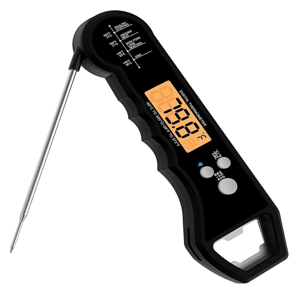 PARKER SLATER - Waterproof Meat Thermometer, Backlight, Calibration, for BBQ & Kitchen