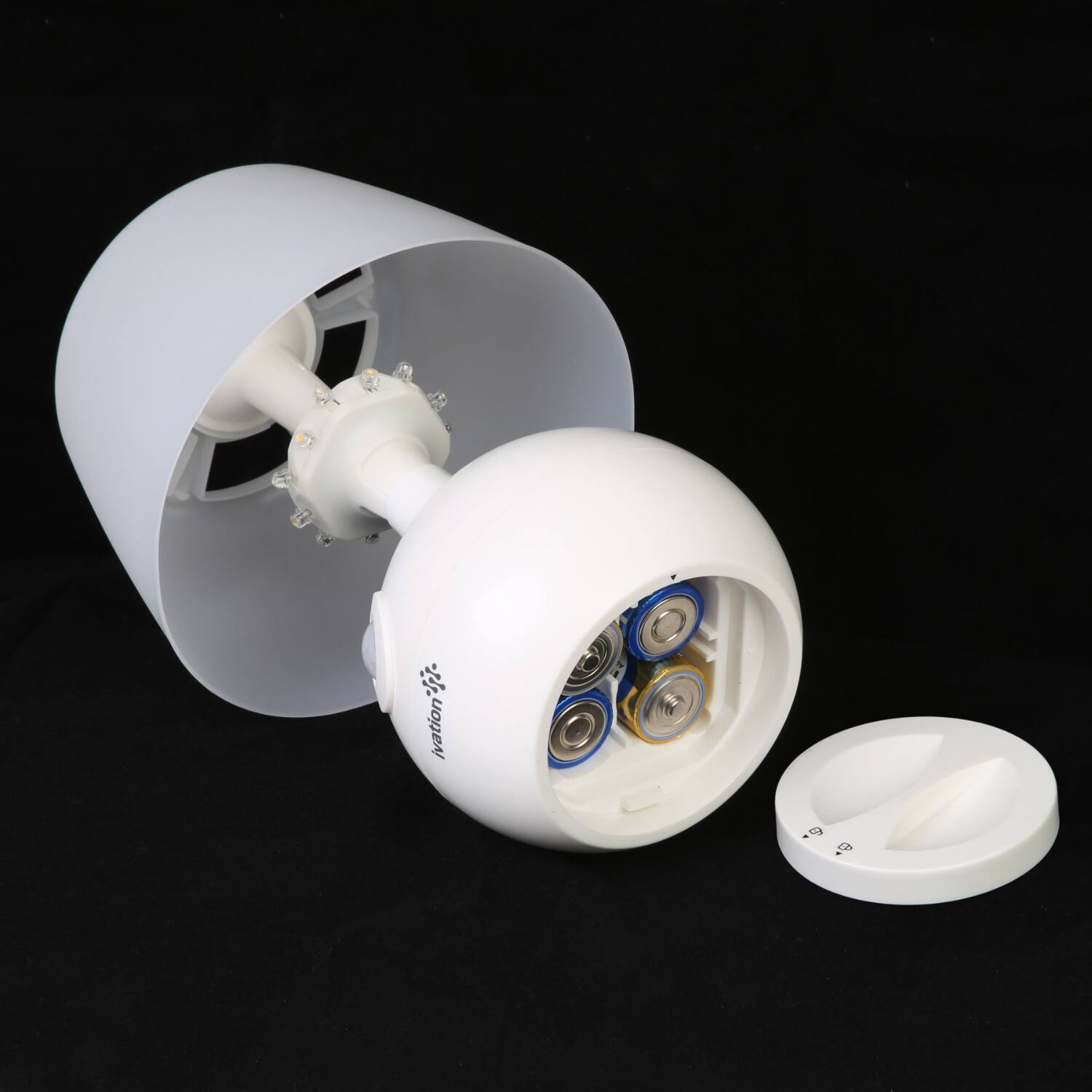 Alt View 4. Ivation - 12-LED Table Lamp, Battery Operated Motion Sensing Table Lamp with Dual Color Range - White.