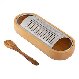 Kings County Tools - Cheese Grater with Container - Silver and Brown
