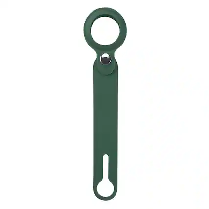 Front. Reiko - Silicone Case For Apple Airtag In Dark Green - Dark Green.