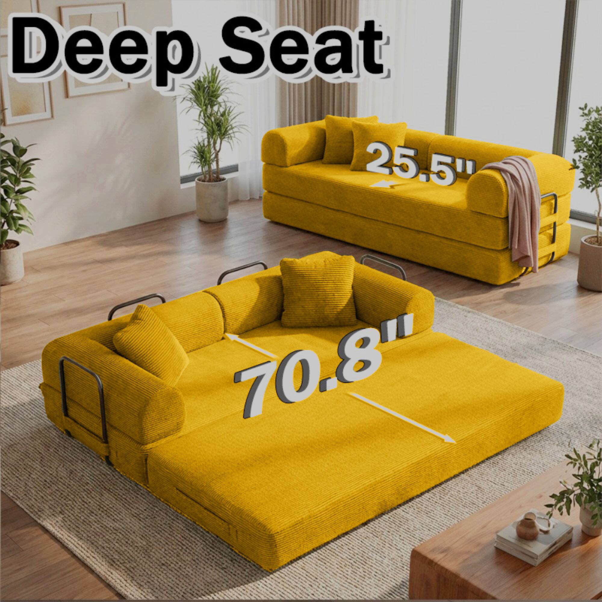 Deep Seat  
25.5"  
70.8"