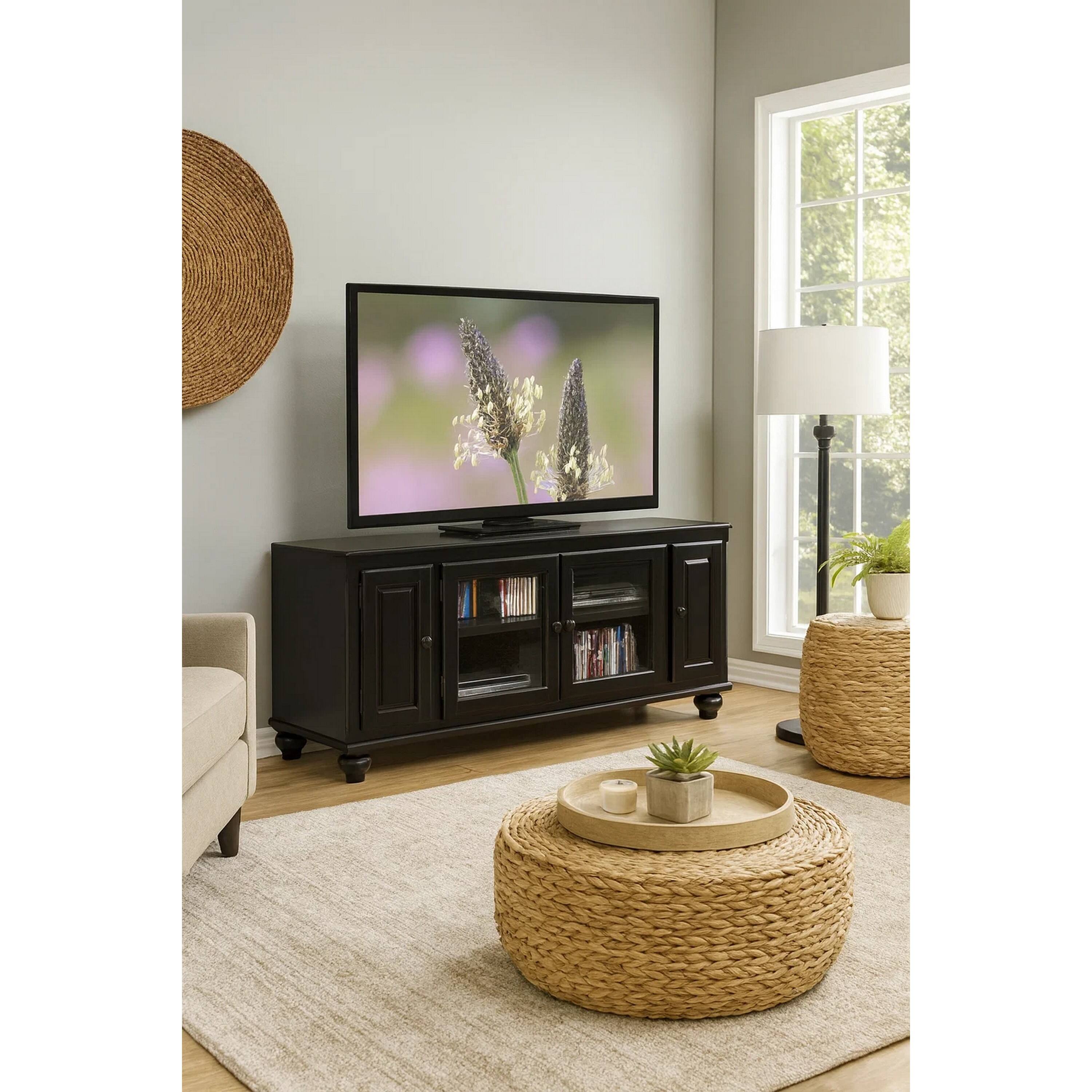 Alt View 6. Manhattan Lane - Smart Looking TV Stand, Black - Black.